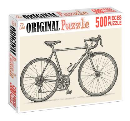 Vintage Bicycle Blueprint Technical Pen Line Drawing Puzzle Challenge
