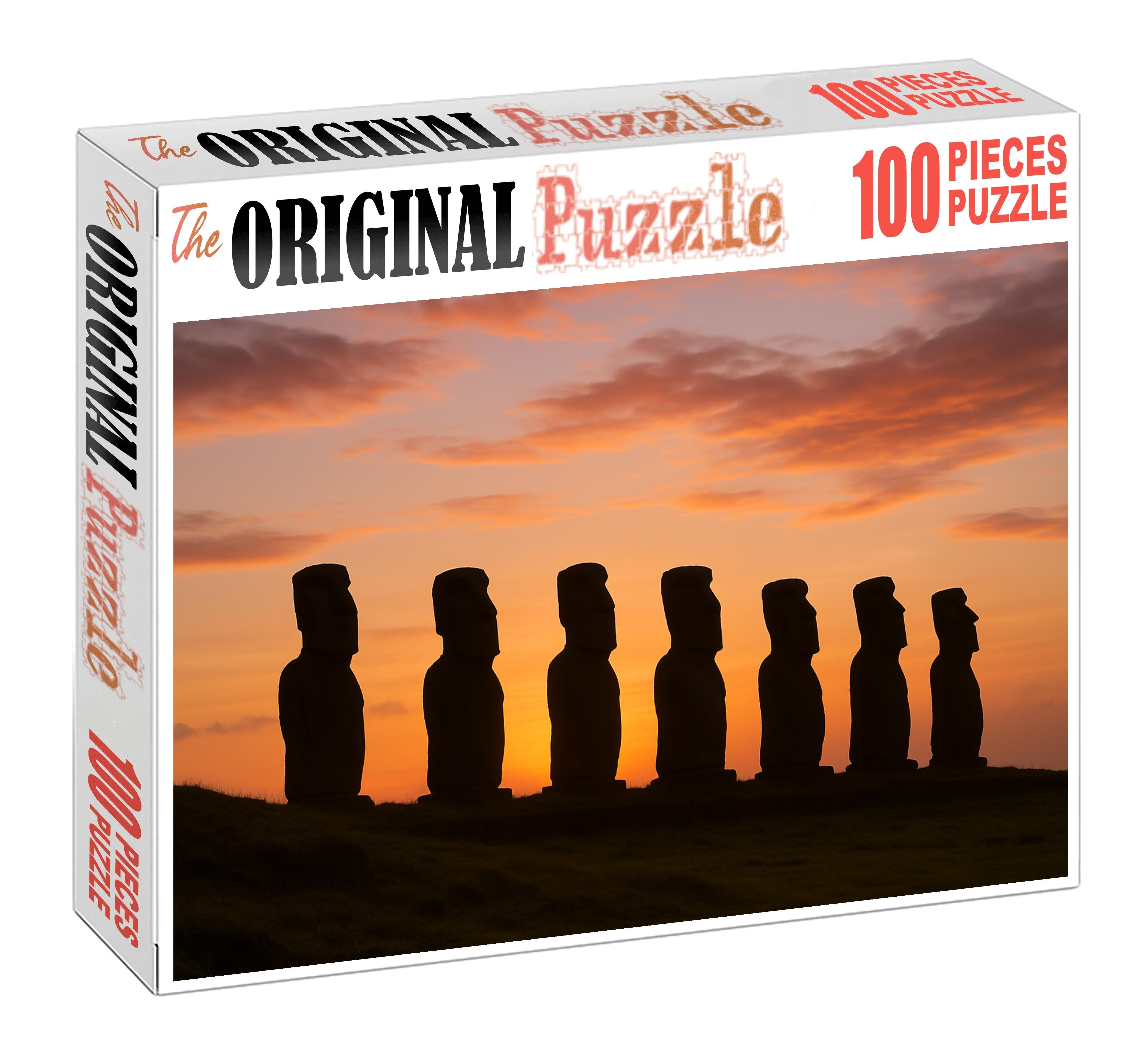 Moai Statues Of Easter Island Found On Easter Island Chile Identified By 6280 Globally As Enigmatic Monolithic Sculptures Of Ancestral Heritage Unique Puzzle Design