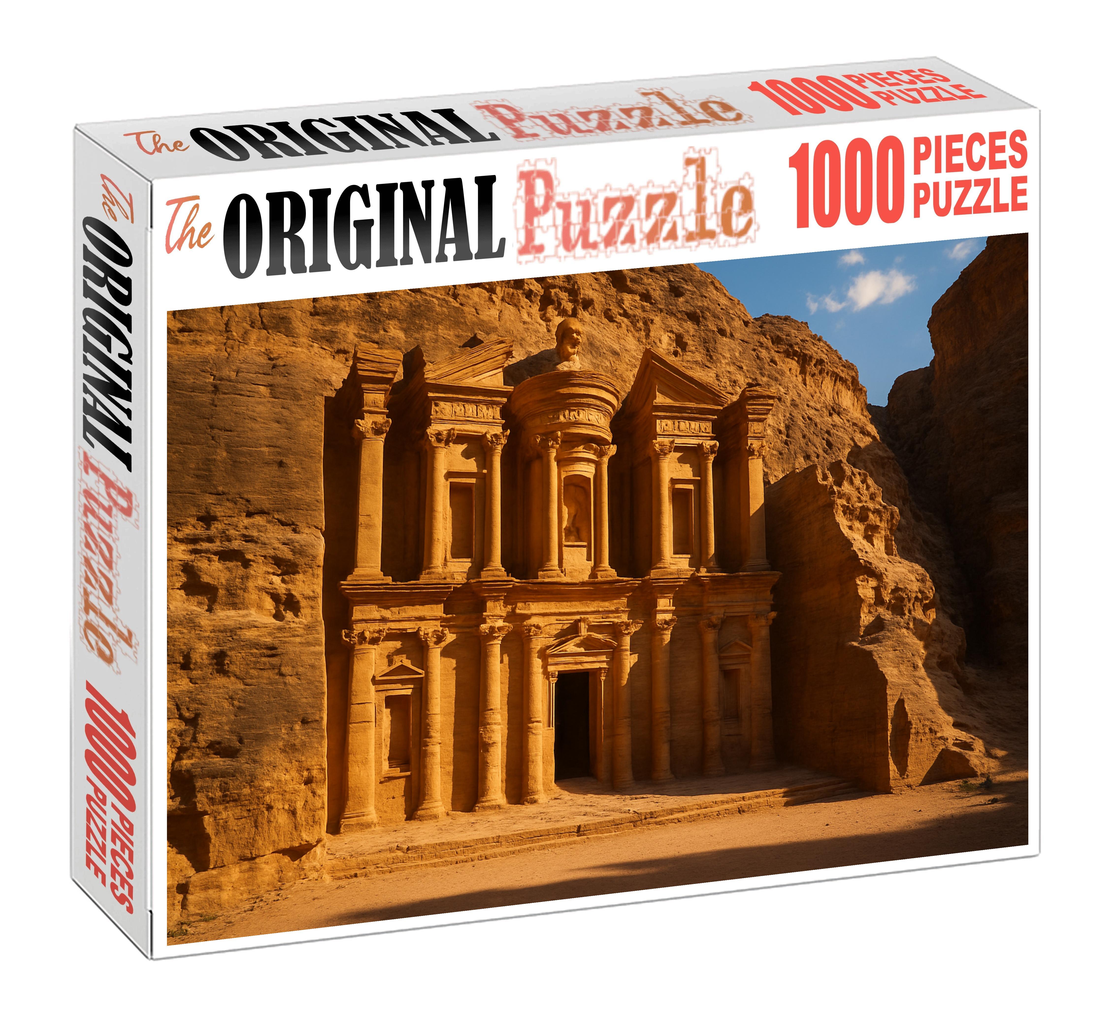Petra Treasury Petra Jordan Identified By 7245 As An Ancient Rock-cut Masterpiece Custom Jigsaw Puzzle