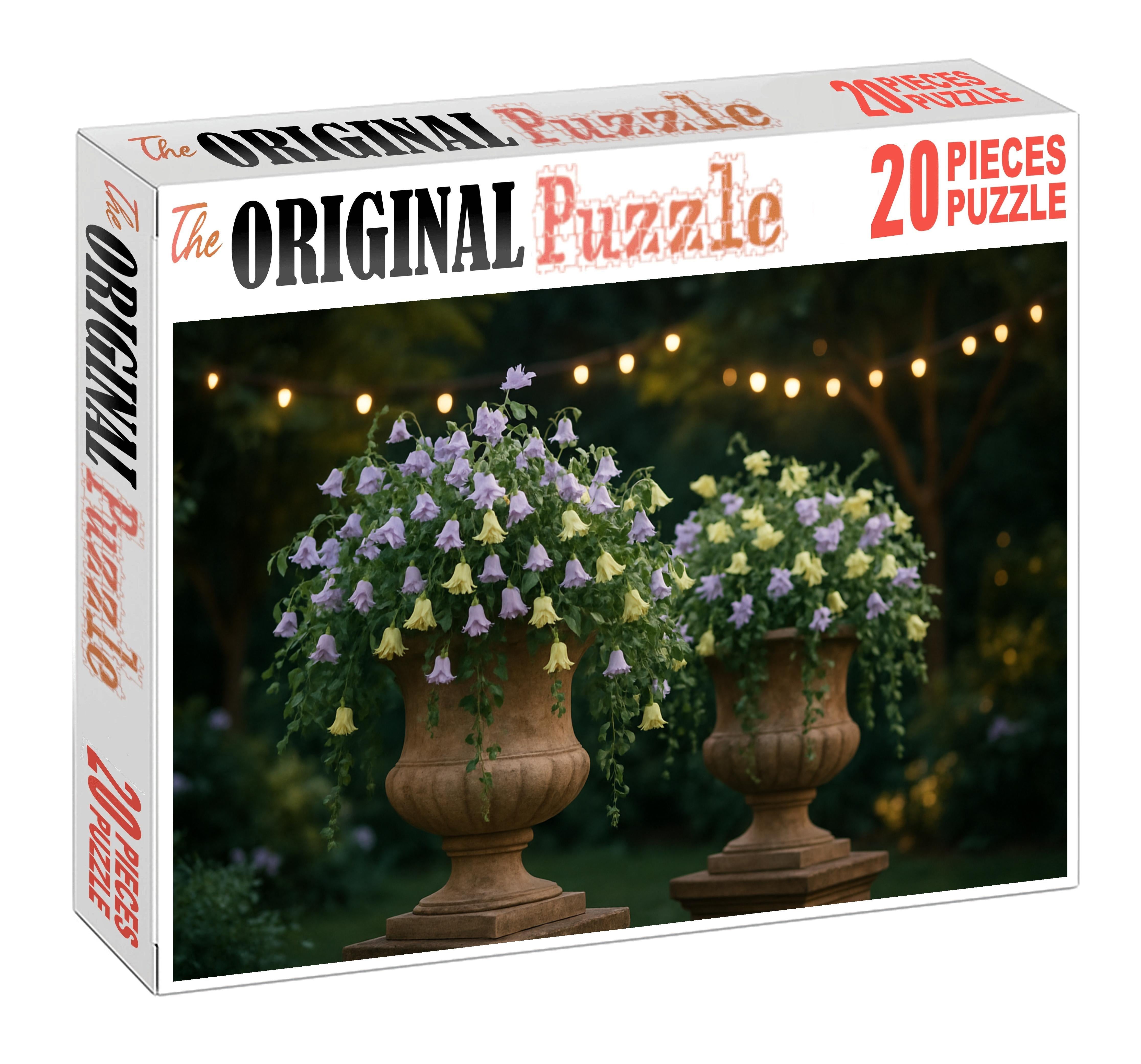 Twilight Garden Glow Lavender And Soft Yellow Blooms In Rustic Urns 50 Piece Puzzle