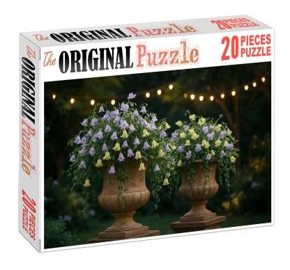 Twilight Garden Glow Lavender And Soft Yellow Blooms In Rustic Urns 50 Piece Puzzle