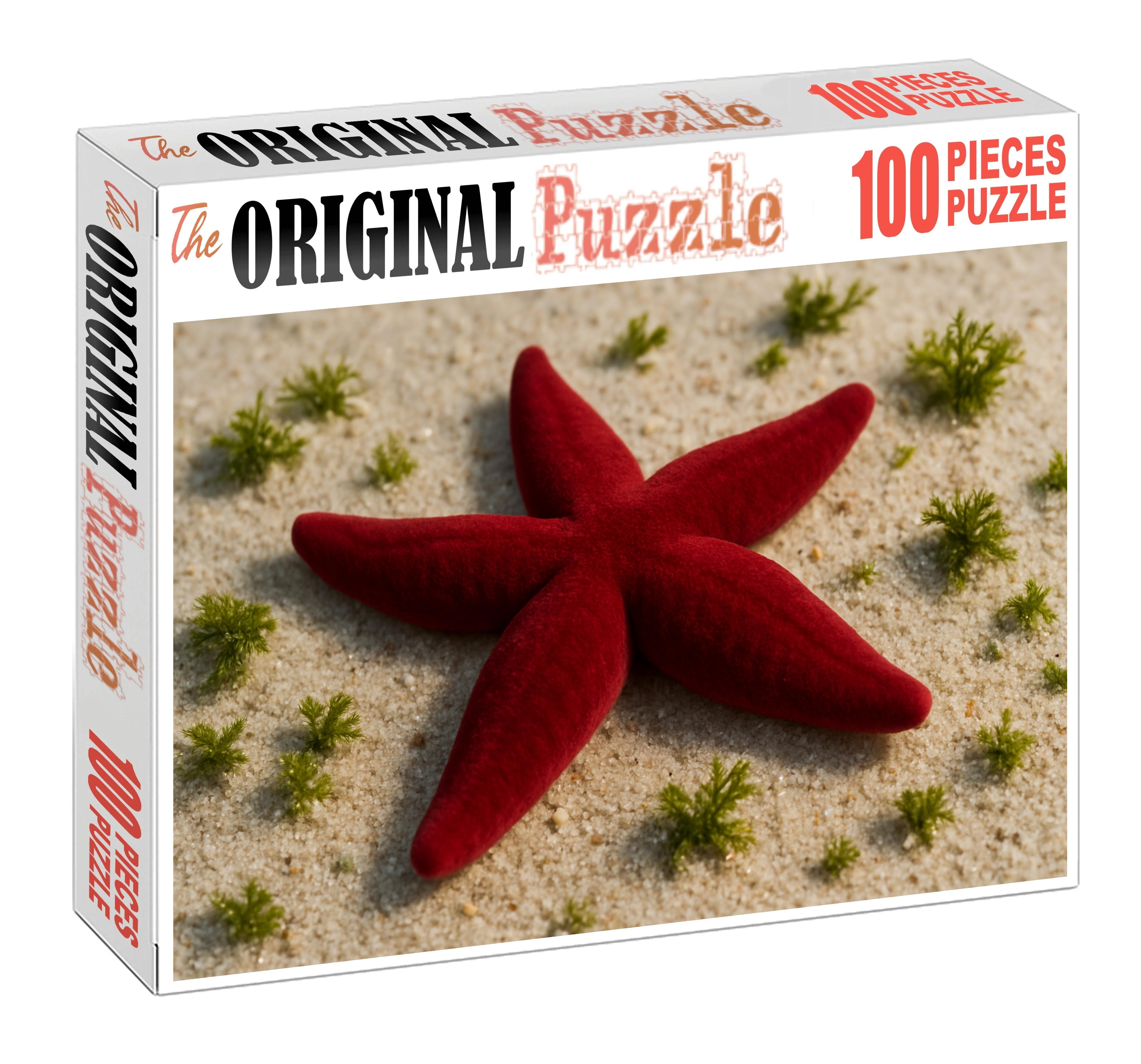 Crimson Velvet Sea Star Soft-bodied Predator With Radiating Arms Mini Puzzle