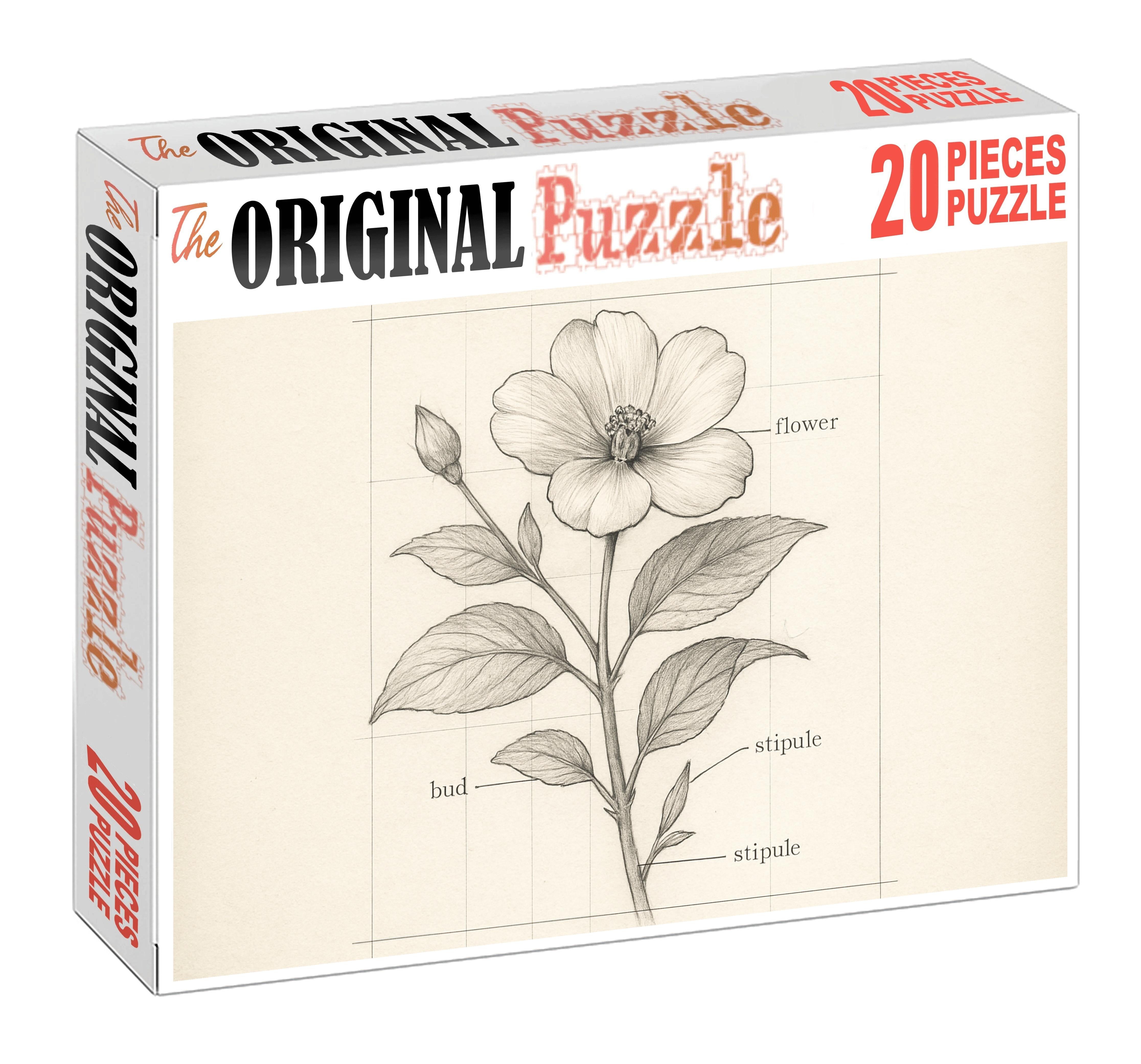 Technical Flora Diagram Precise Pencil And Ruler Lines Custom Jigsaw Puzzle