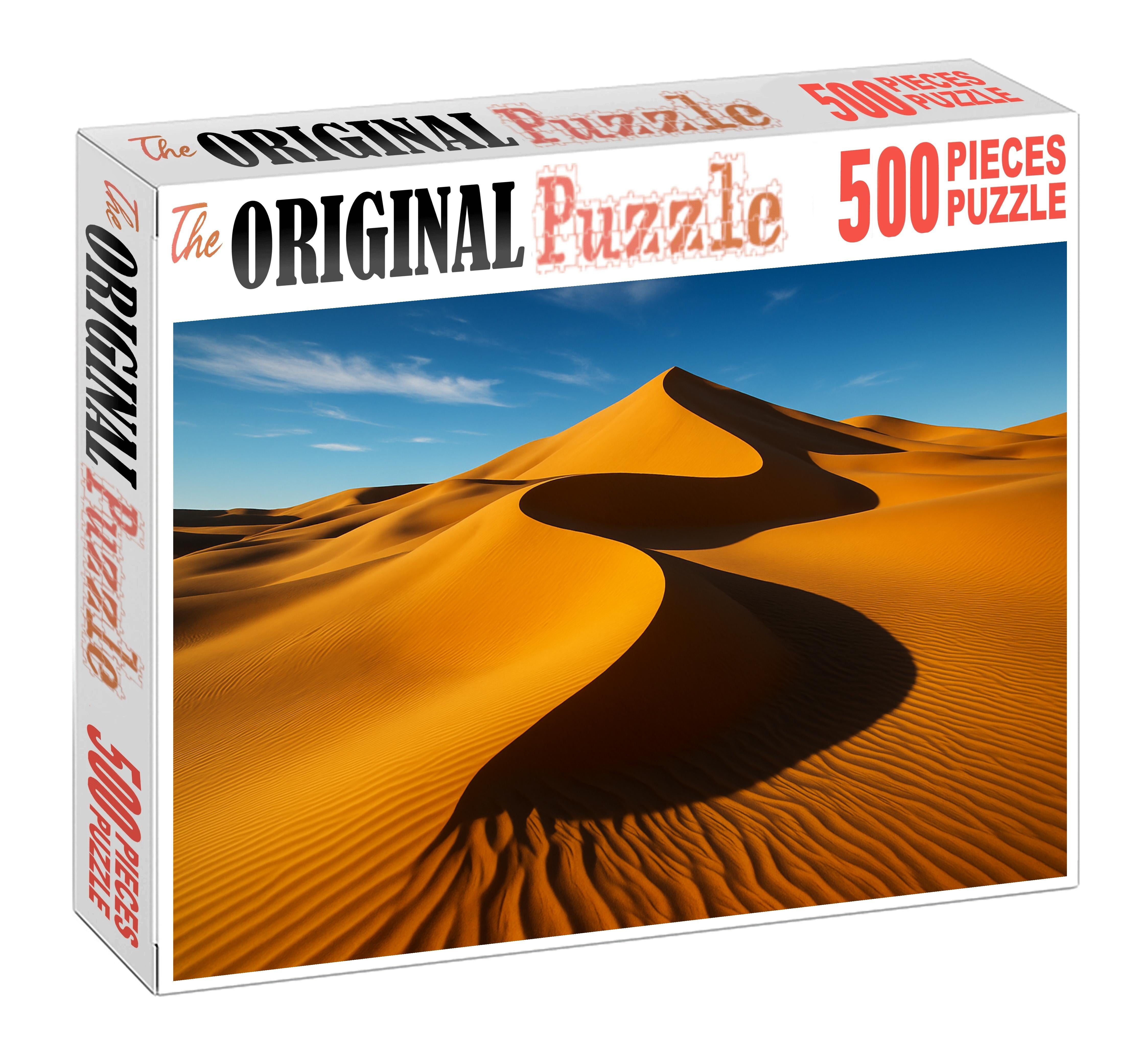 Amber Spiral Dunes Twisting Ridges Beneath A Blazing Sun 500 Piece Puzzle