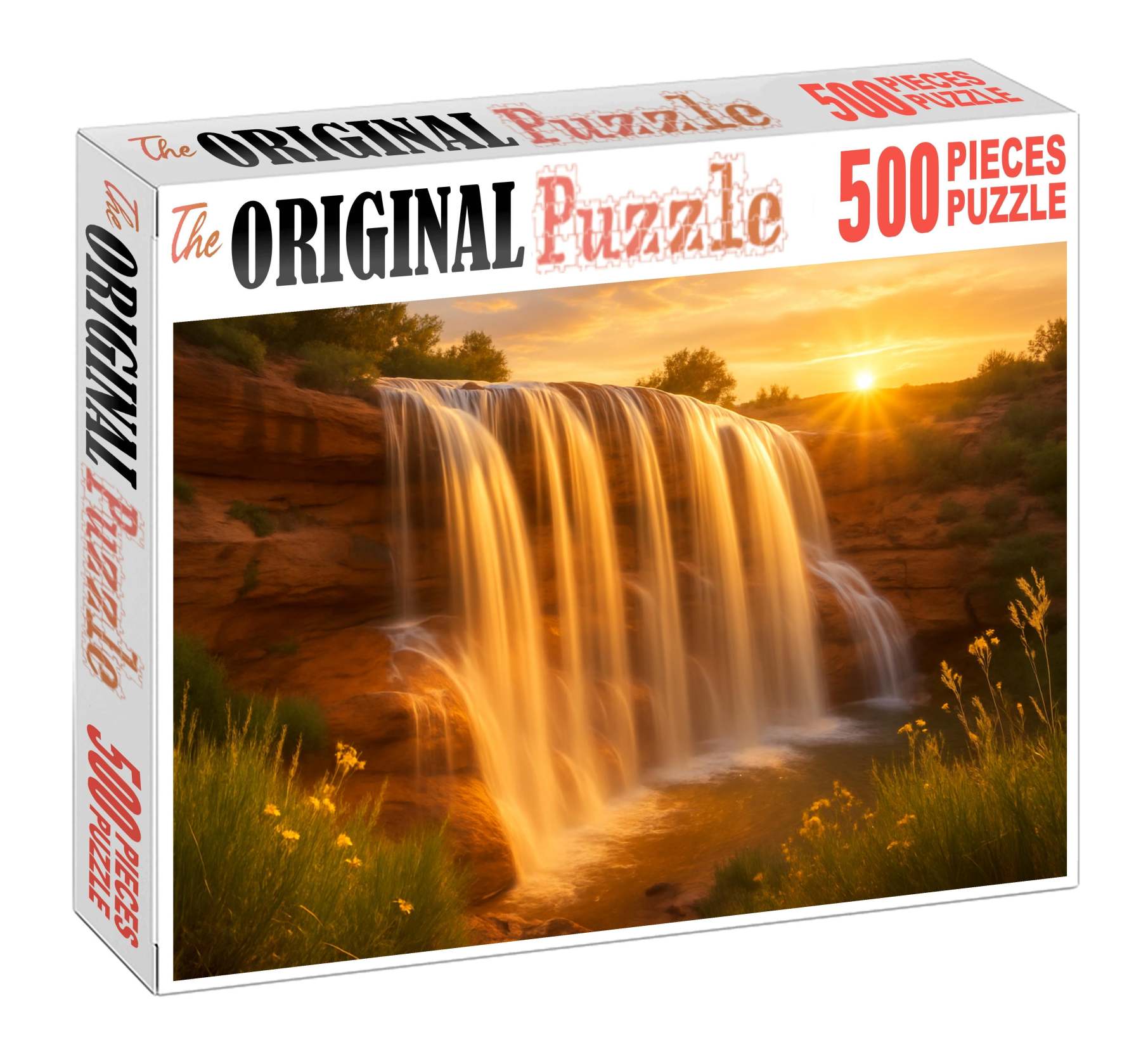 Golden Fan Cascade Custom Jigsaw Puzzle