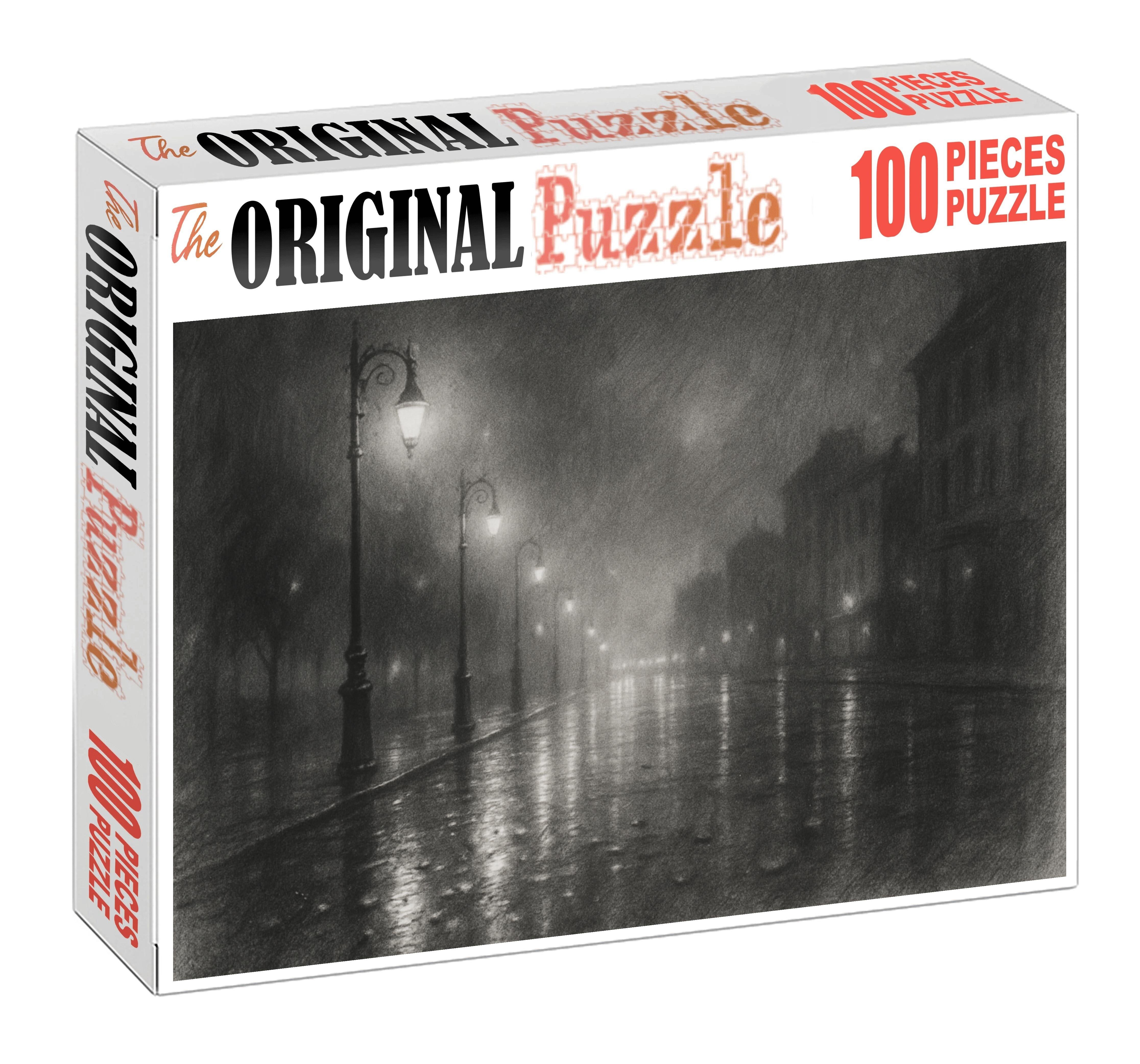 Nocturnal City Reflections Soft Graphite And Charcoal Urban Nightscape Family Puzzles
