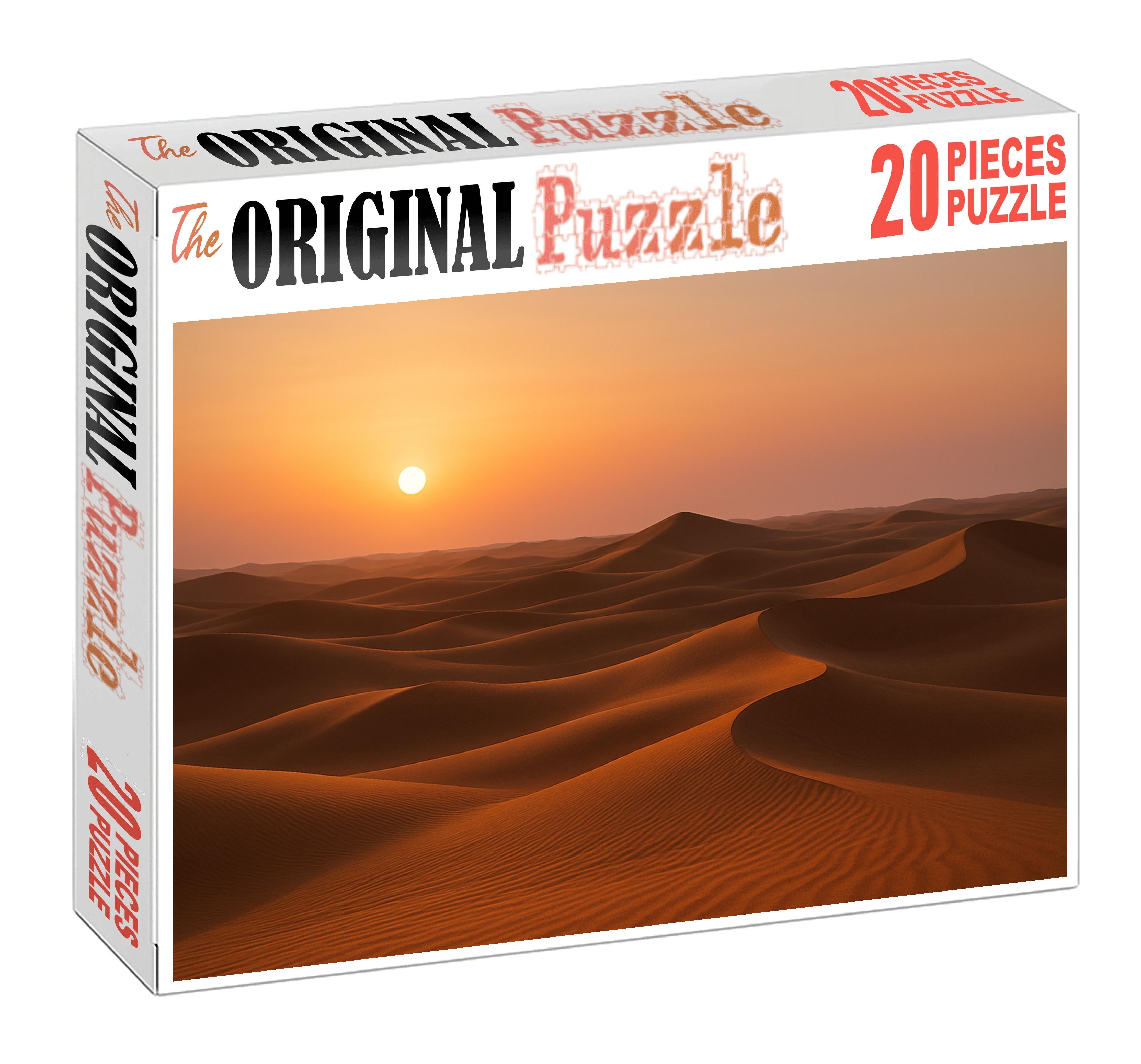 Amber Dune Horizon Gentle Curves Beneath A Setting Sun Puzzle For Kids