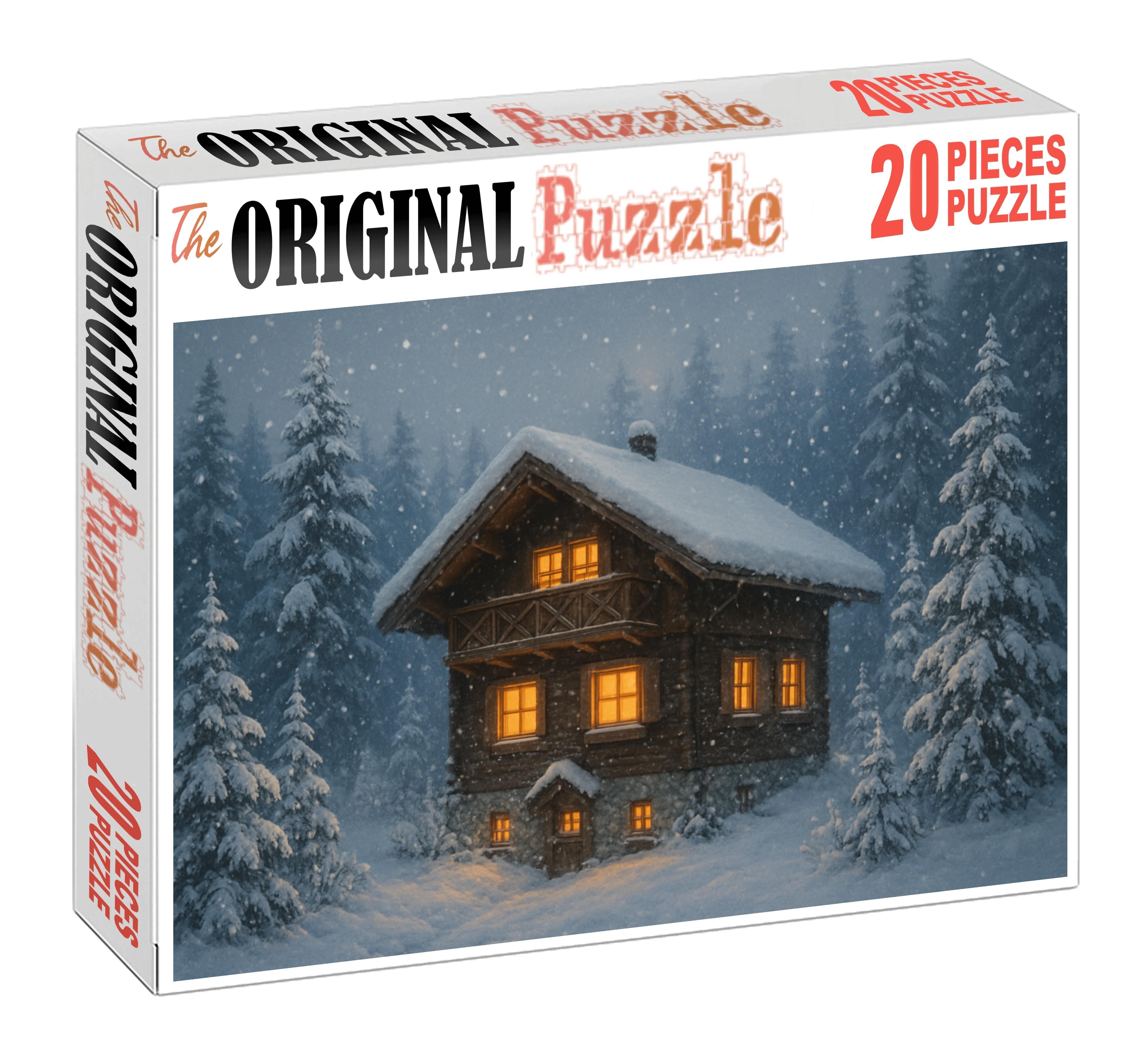 Frost-kissed Evergreen Chalet Puzzle For Adults