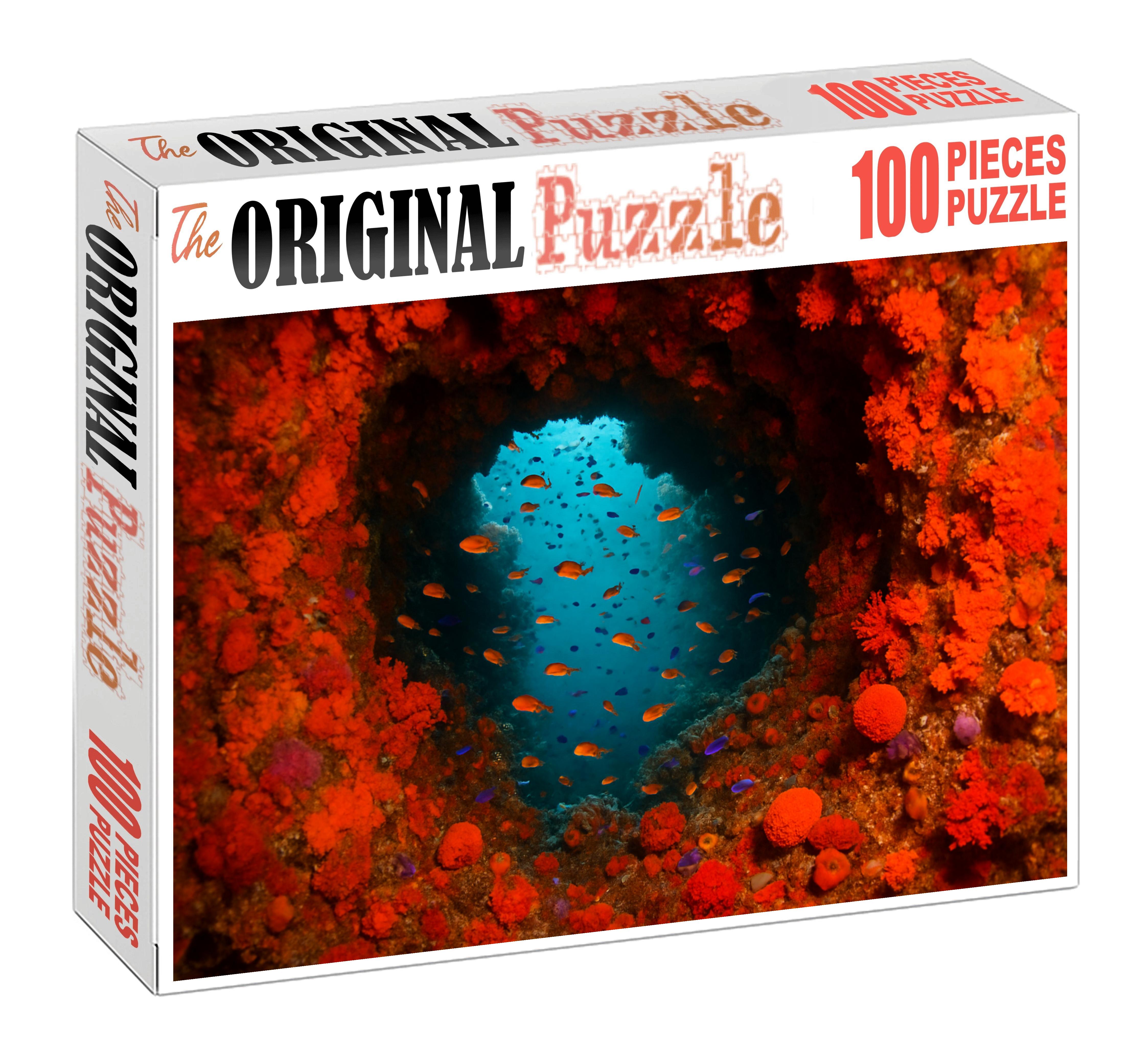 Crimson Coral Caverns Hidden Reefs Of Vibrant Underwater Grottos Premium Puzzle Pieces