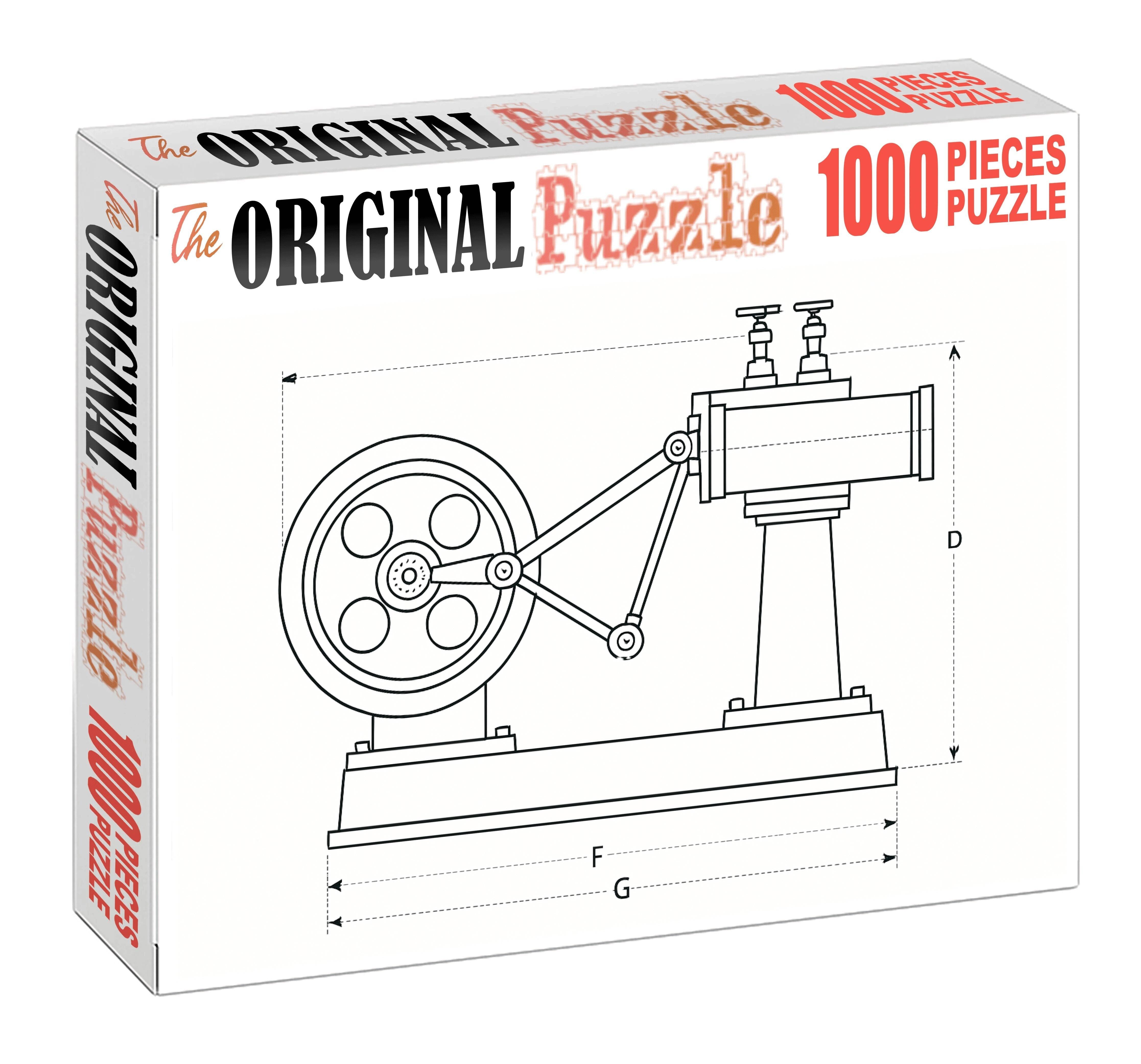 Mechanical Device Schematic Precise Technical Pen Drawing With Clean Linework Mini Puzzle