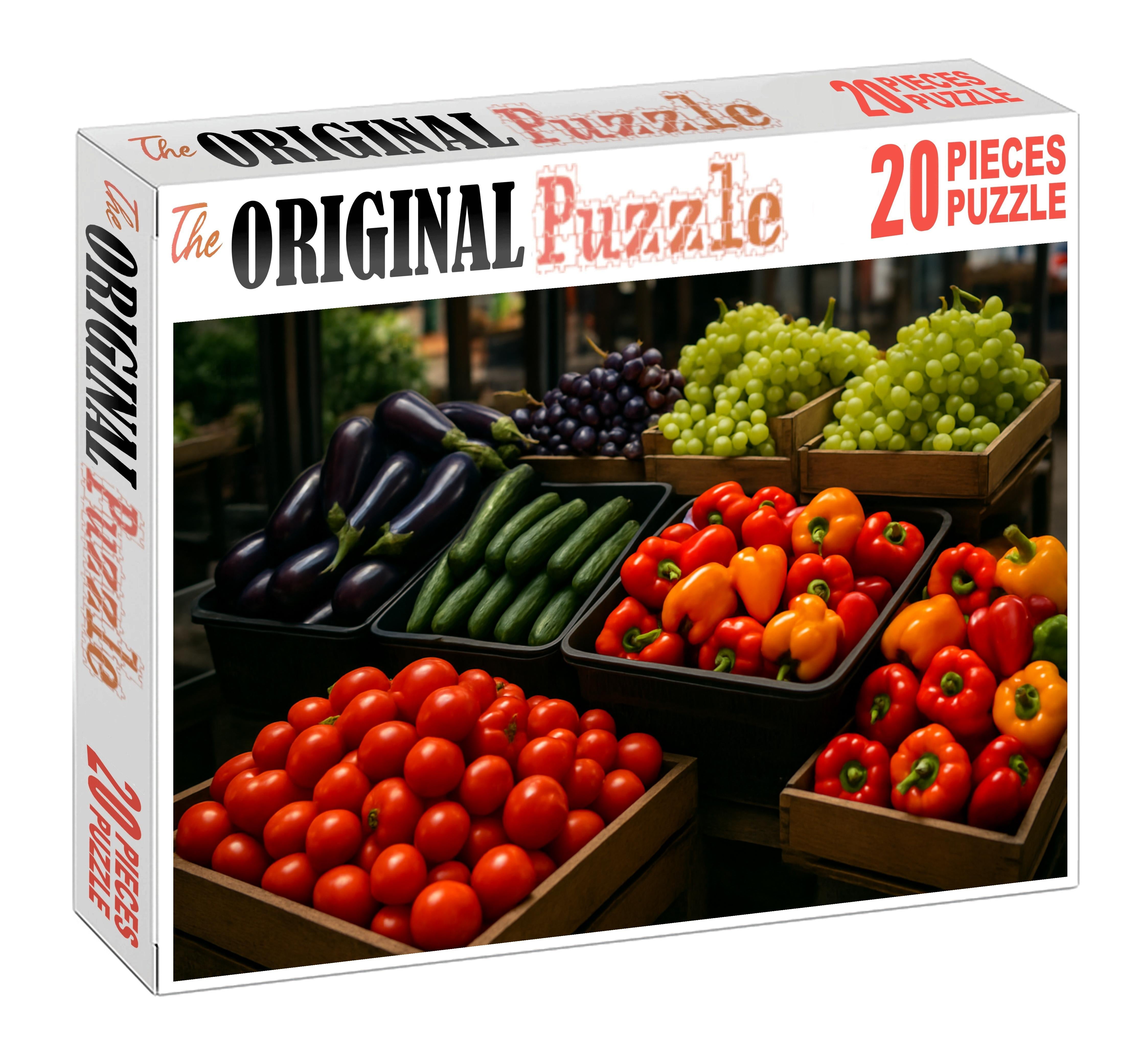 Vibrant Market Stall Scene 20 Piece Puzzle