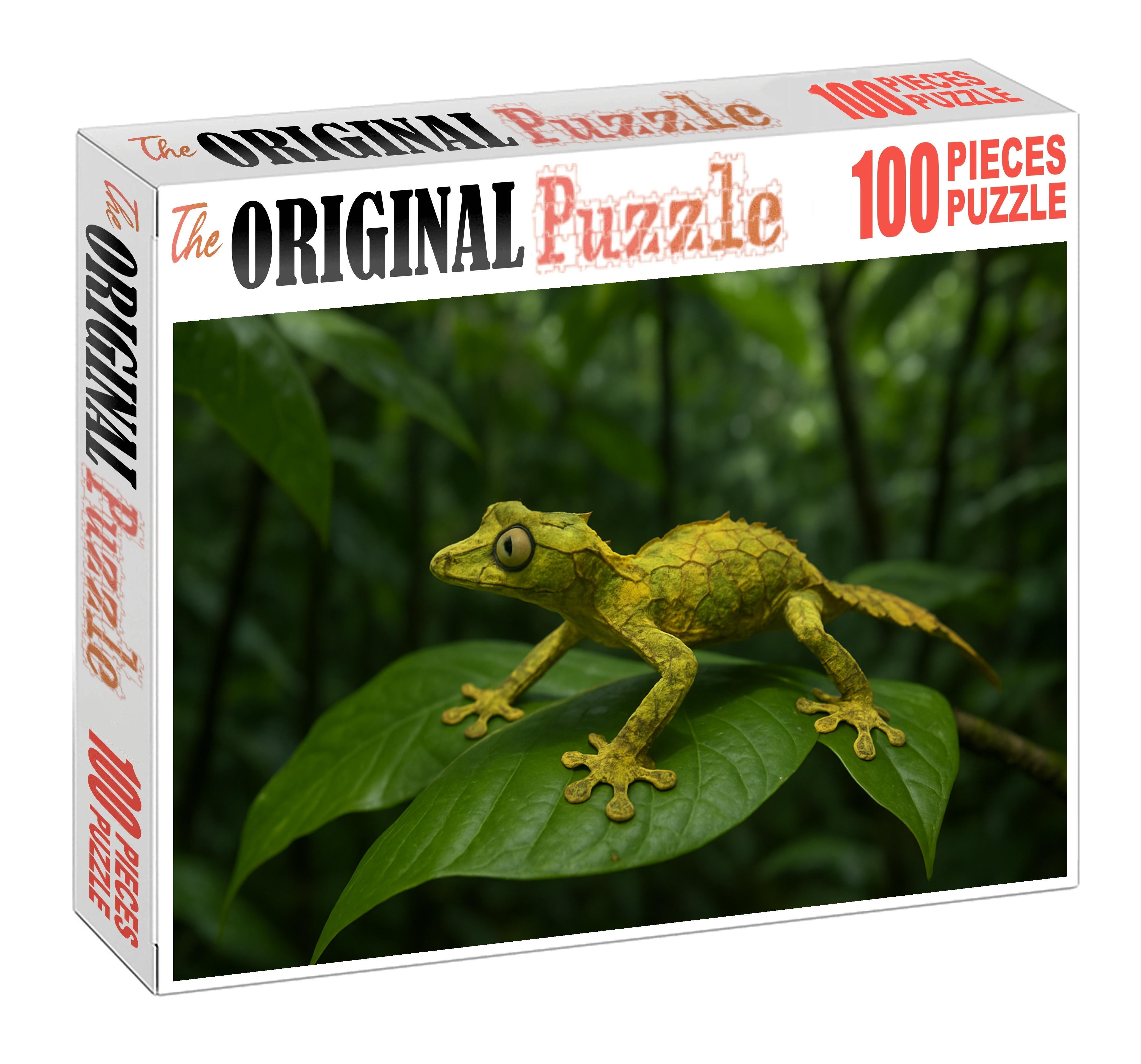 Silent Glider Gecko Leaf-mimicking Reptile With Suction Toe Pads Custom Jigsaw Puzzle