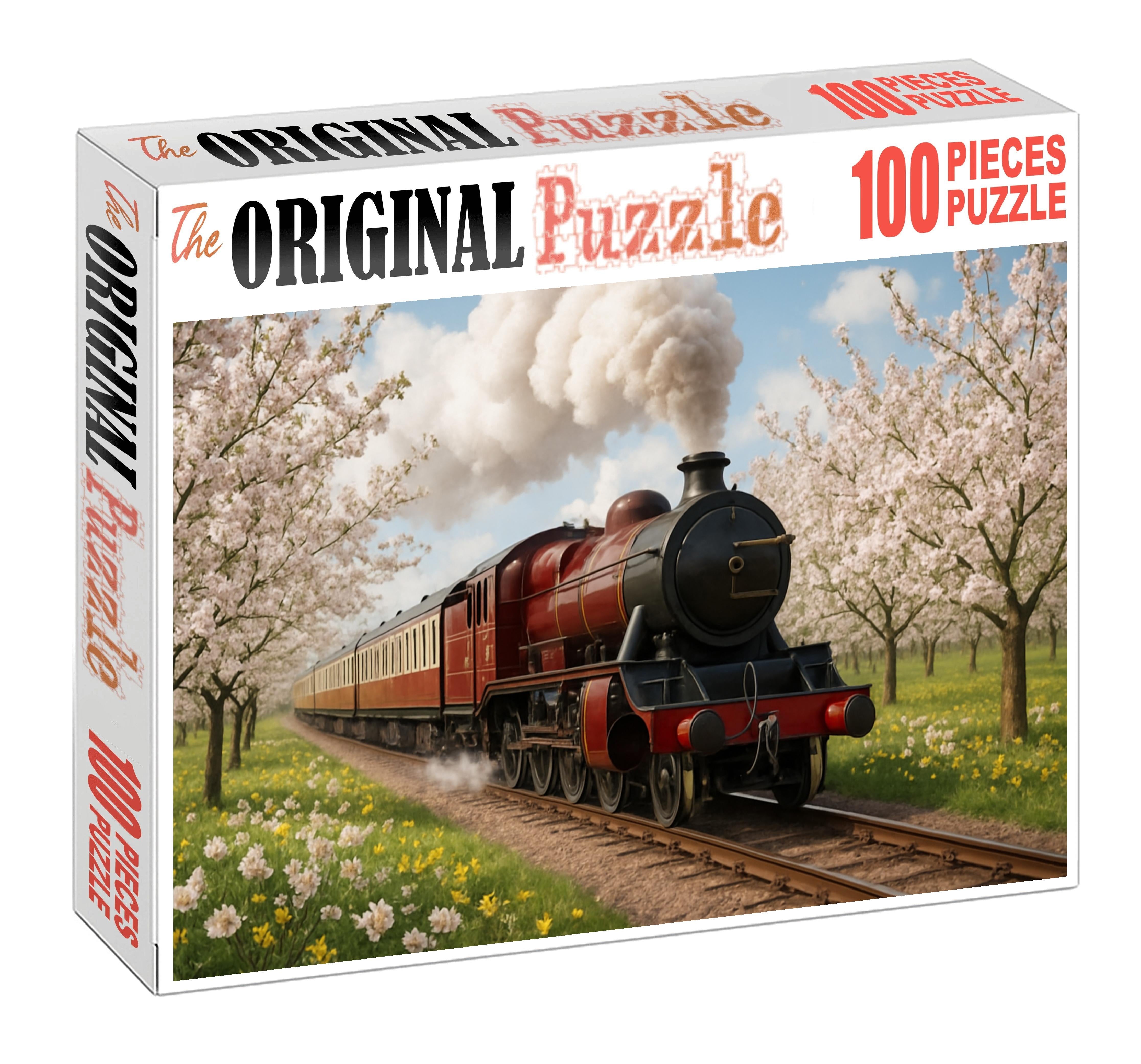 Orchid Blossom Heritage Express Elegant Steam Train With Luxurious Vintage Coaches Premium Puzzle Pieces