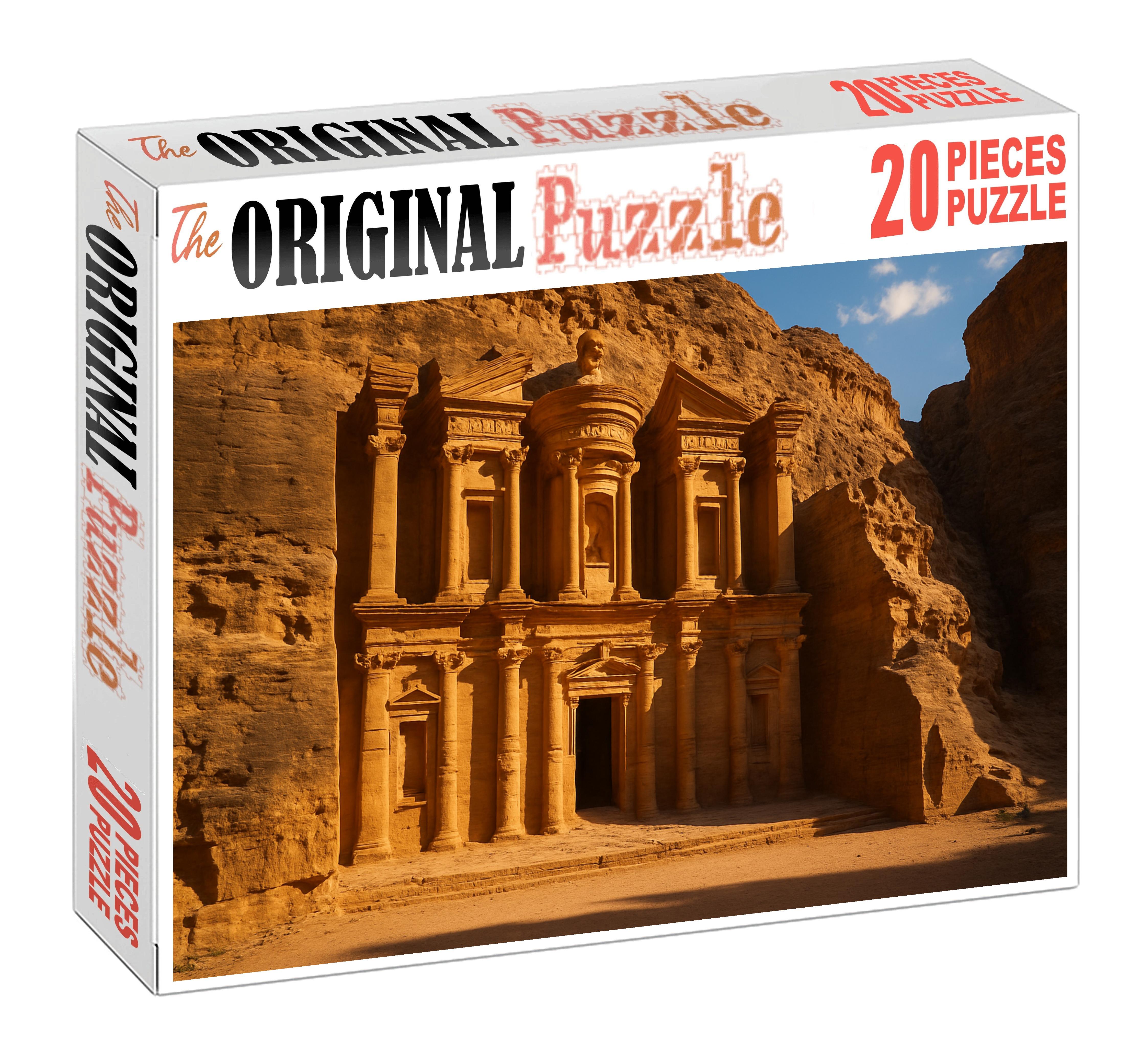 Petra Treasury Petra Jordan Identified By 7245 As An Ancient Rock-cut Masterpiece Custom Jigsaw Puzzle