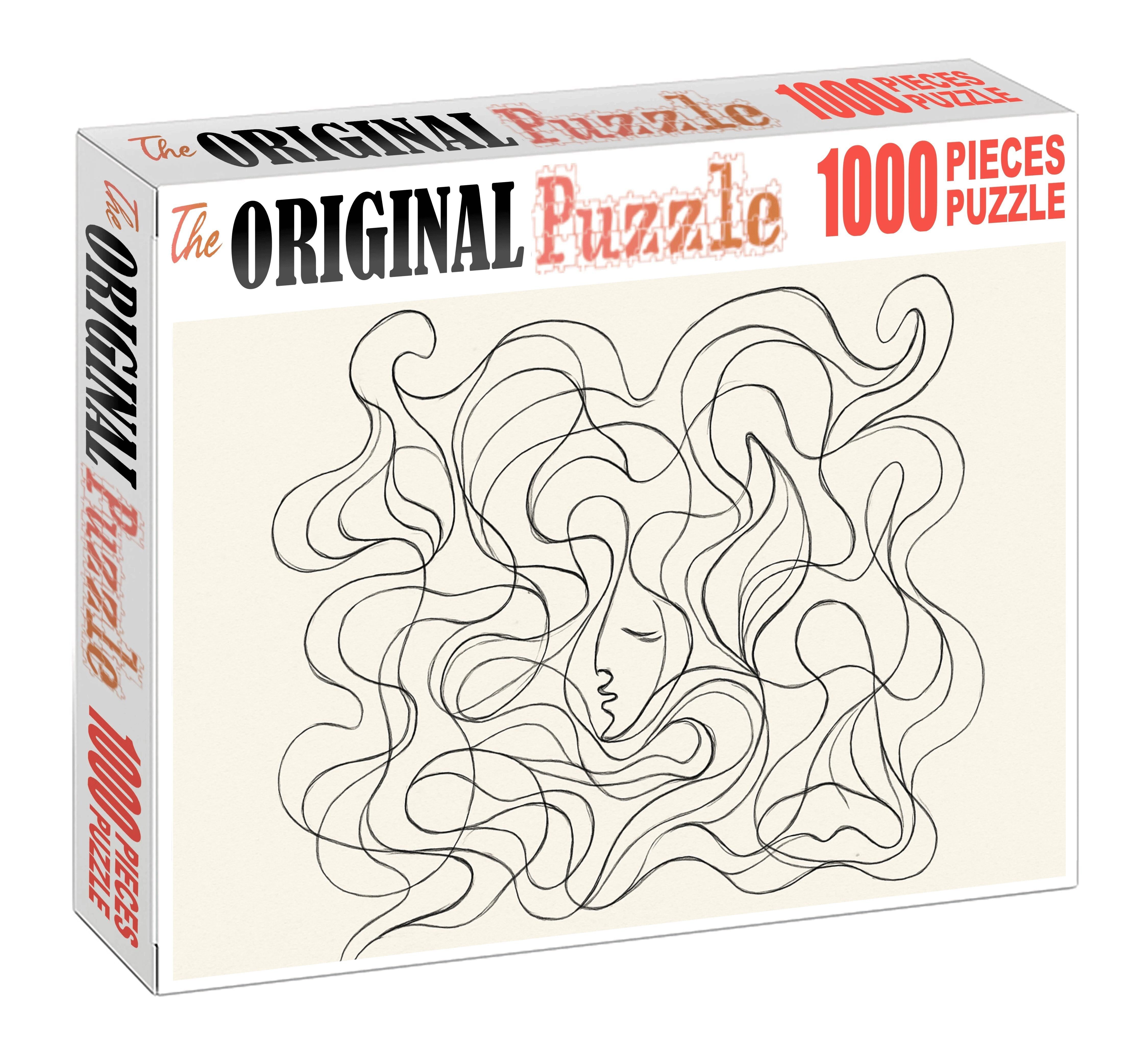 Surreal Dreamscape Doodles Fluid Pen Lines With Abstract Forms 20 Piece Puzzle