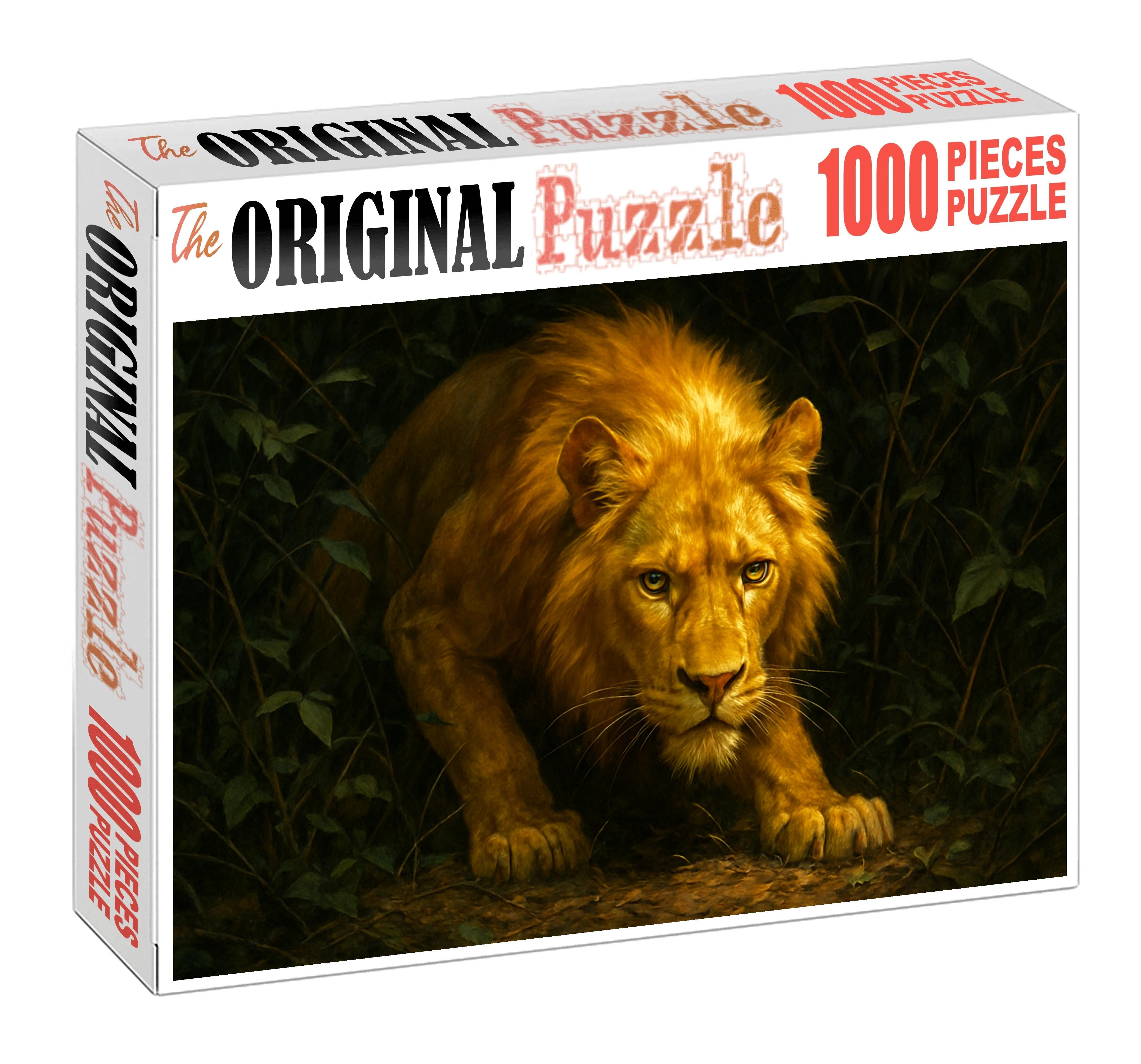 Golden Mane Prowler Elegant Mid-sized Feline With Shimmering Fur And Silent Stalk Mini Puzzle