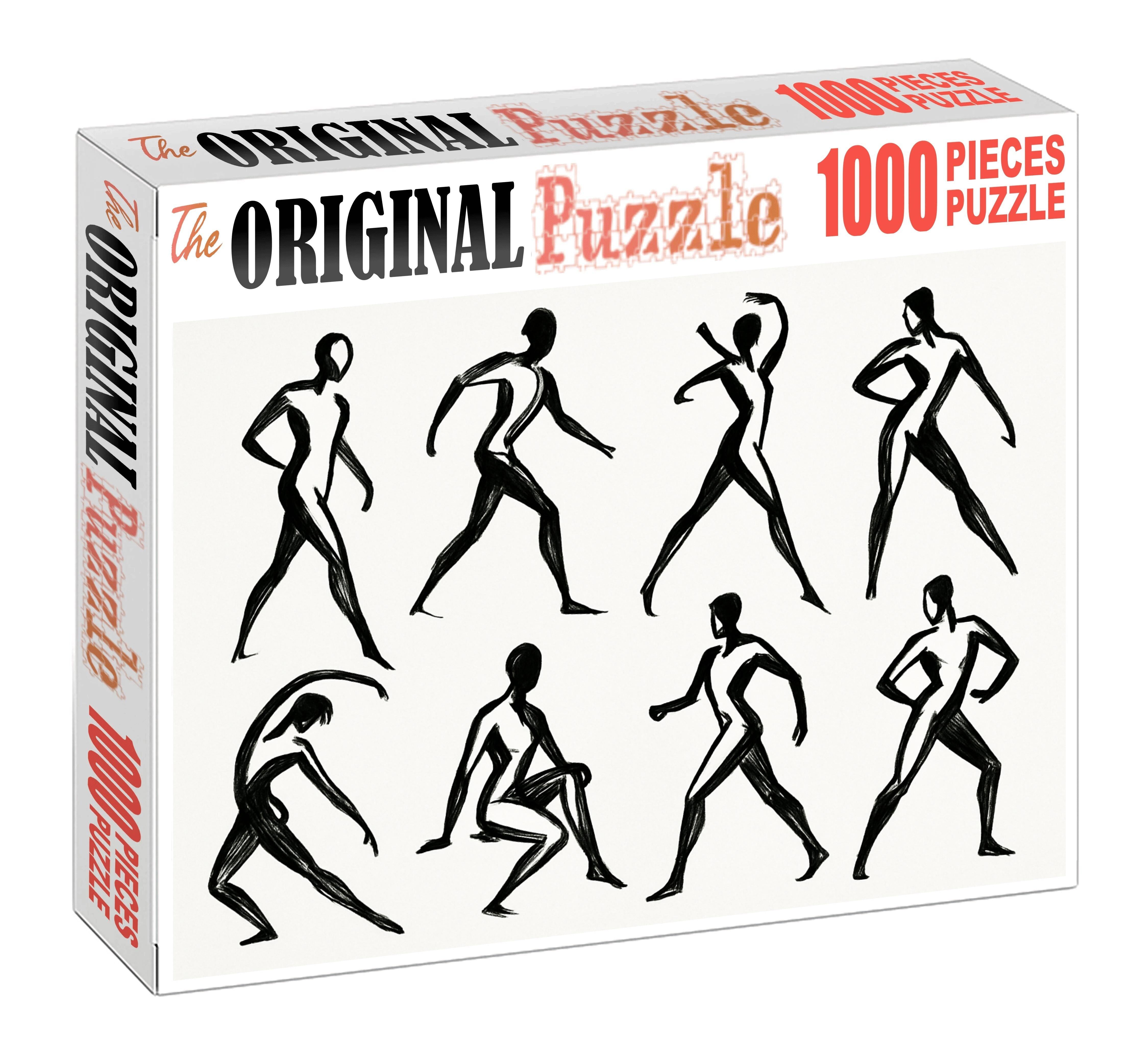 Dynamic Human Figure Studies Expressive Brush Pen Gesture Drawings Puzzle Challenge