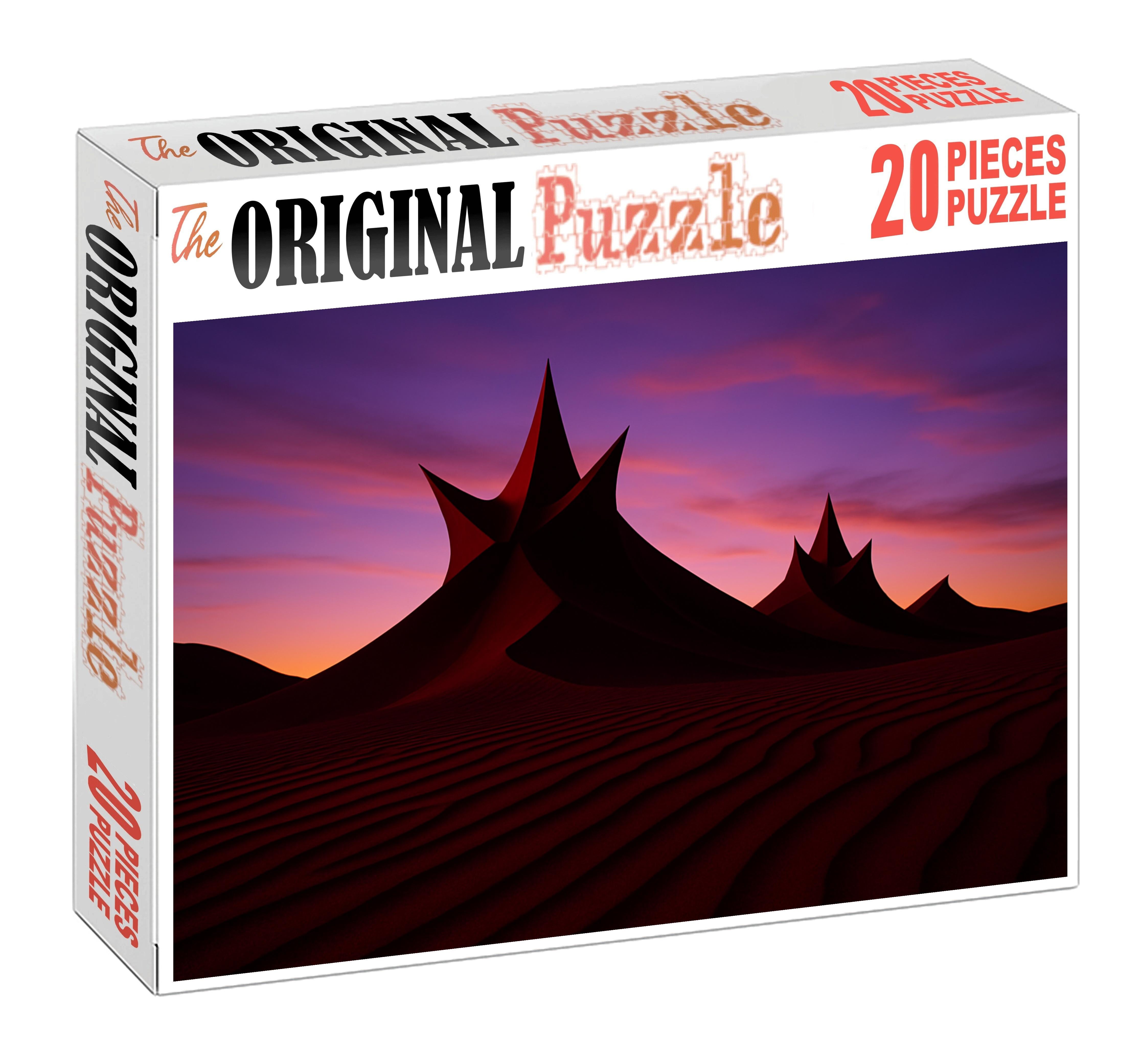 Crimson Ridge Rugged Star Dunes At Twilight Puzzle Challenge