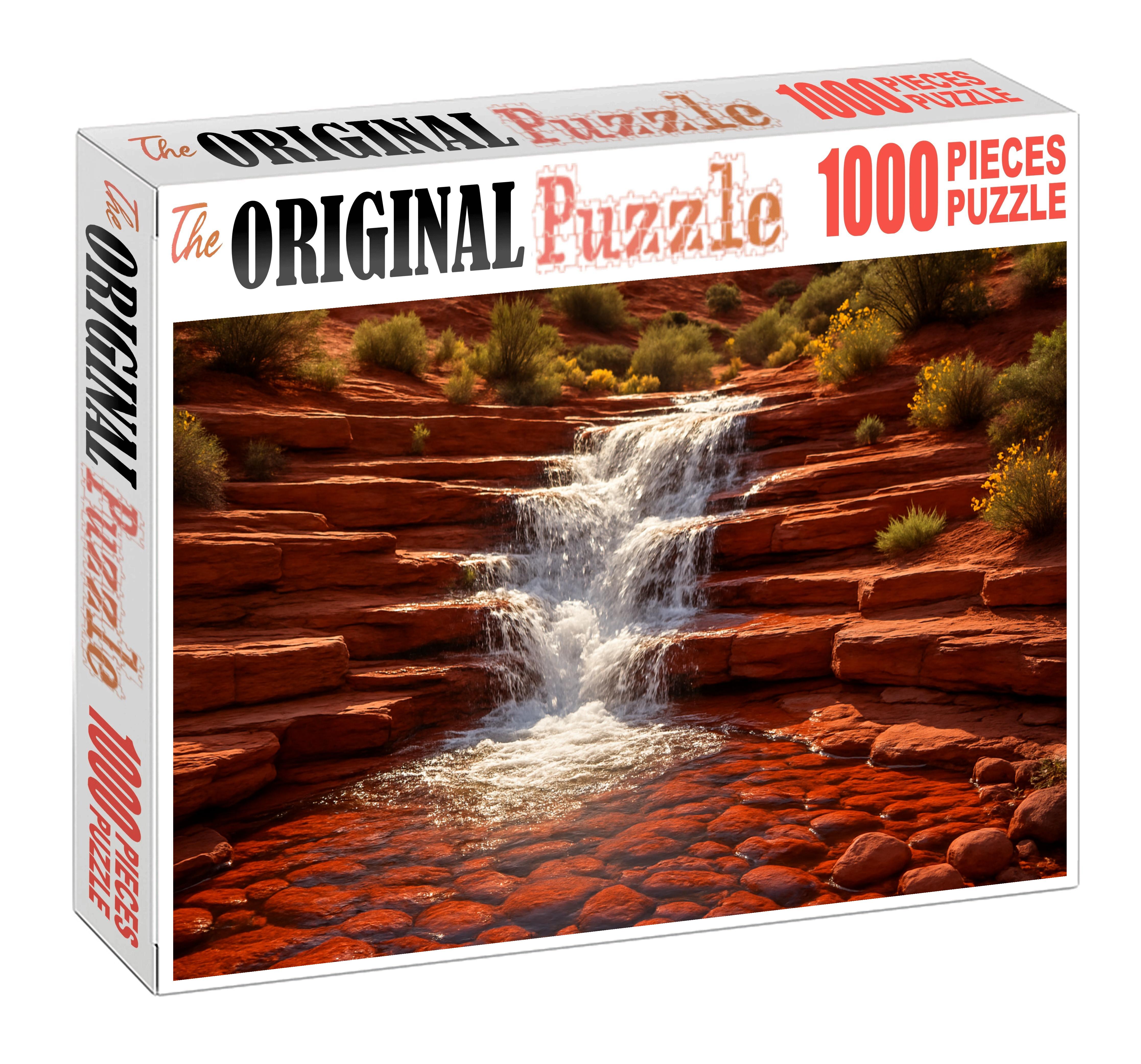 Crimson Stone Cascade Premium Puzzle Pieces