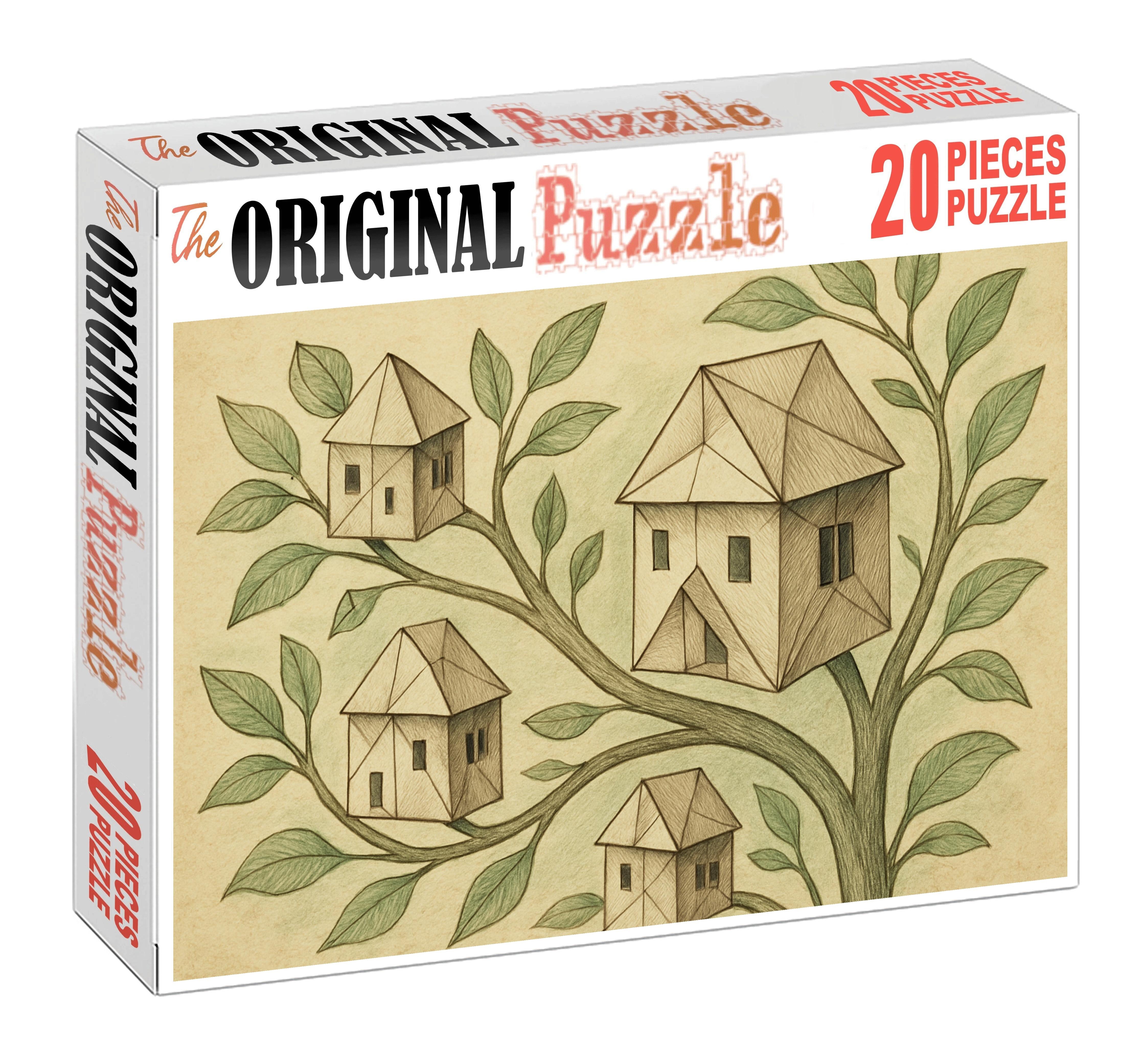 The Origami Treehouse Village Premium Puzzle Pieces