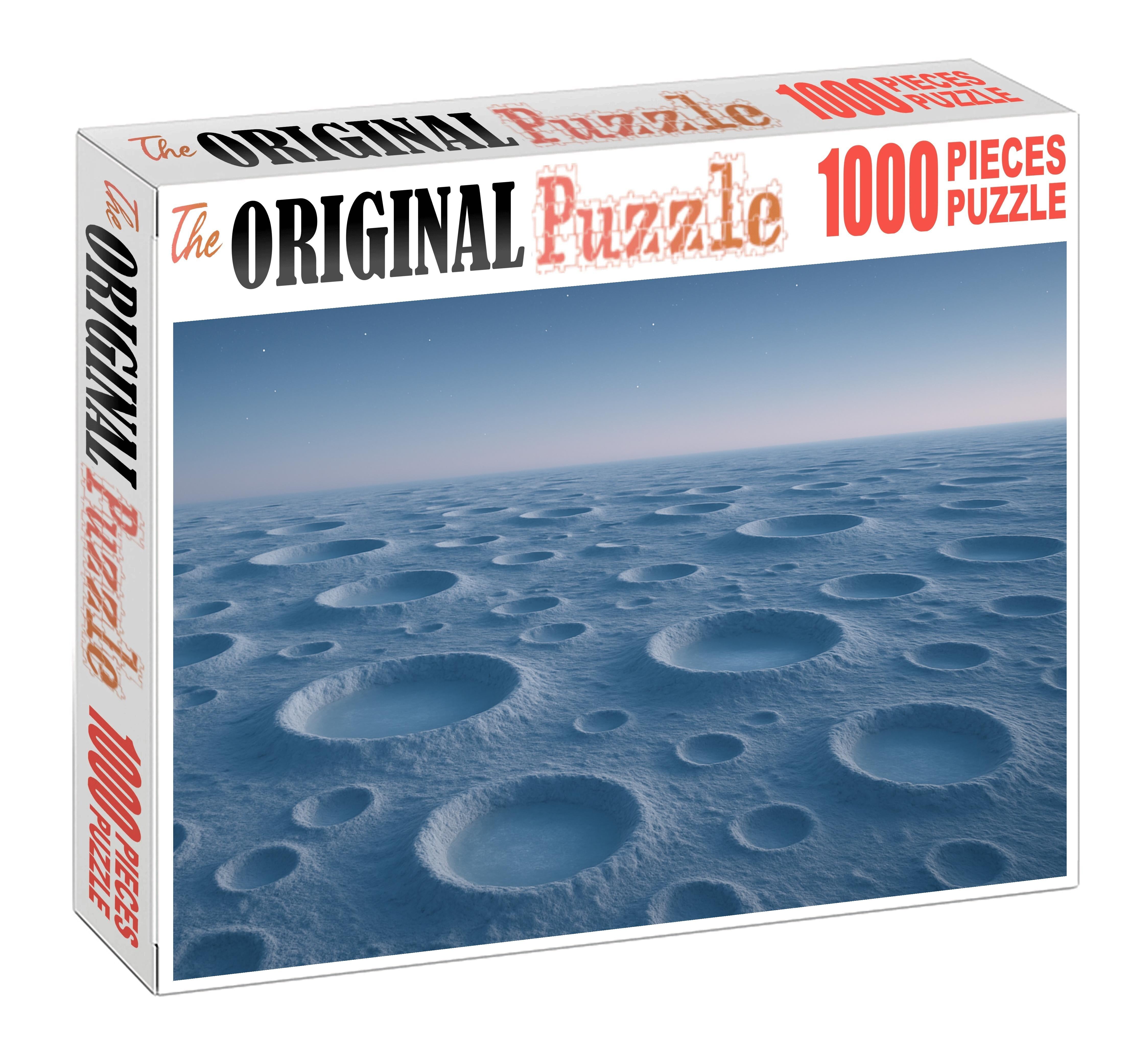Frosted Cratered Exoplanet Surface Unique Puzzle Design