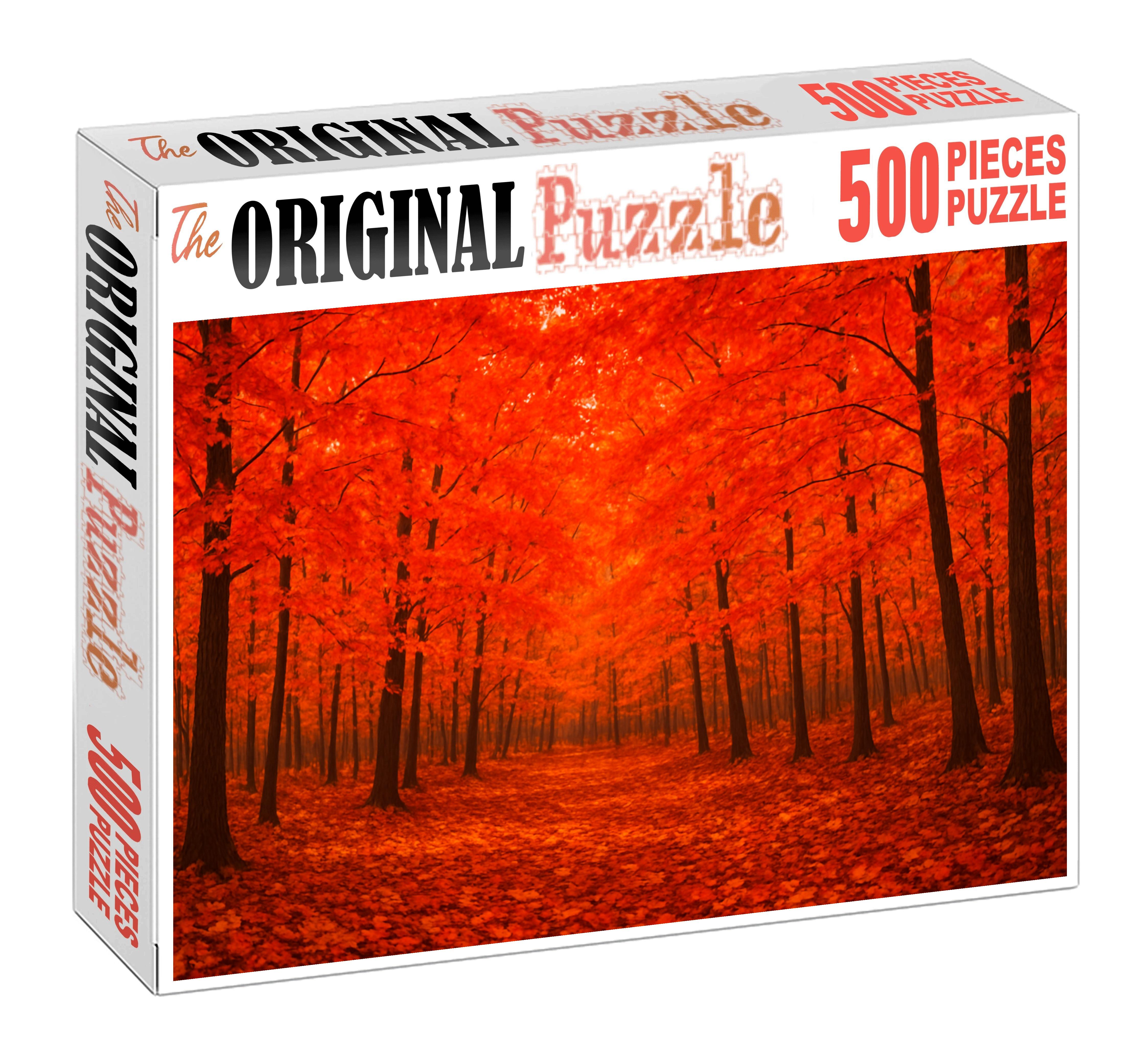 Crimson Autumn Reach Large Format Puzzle