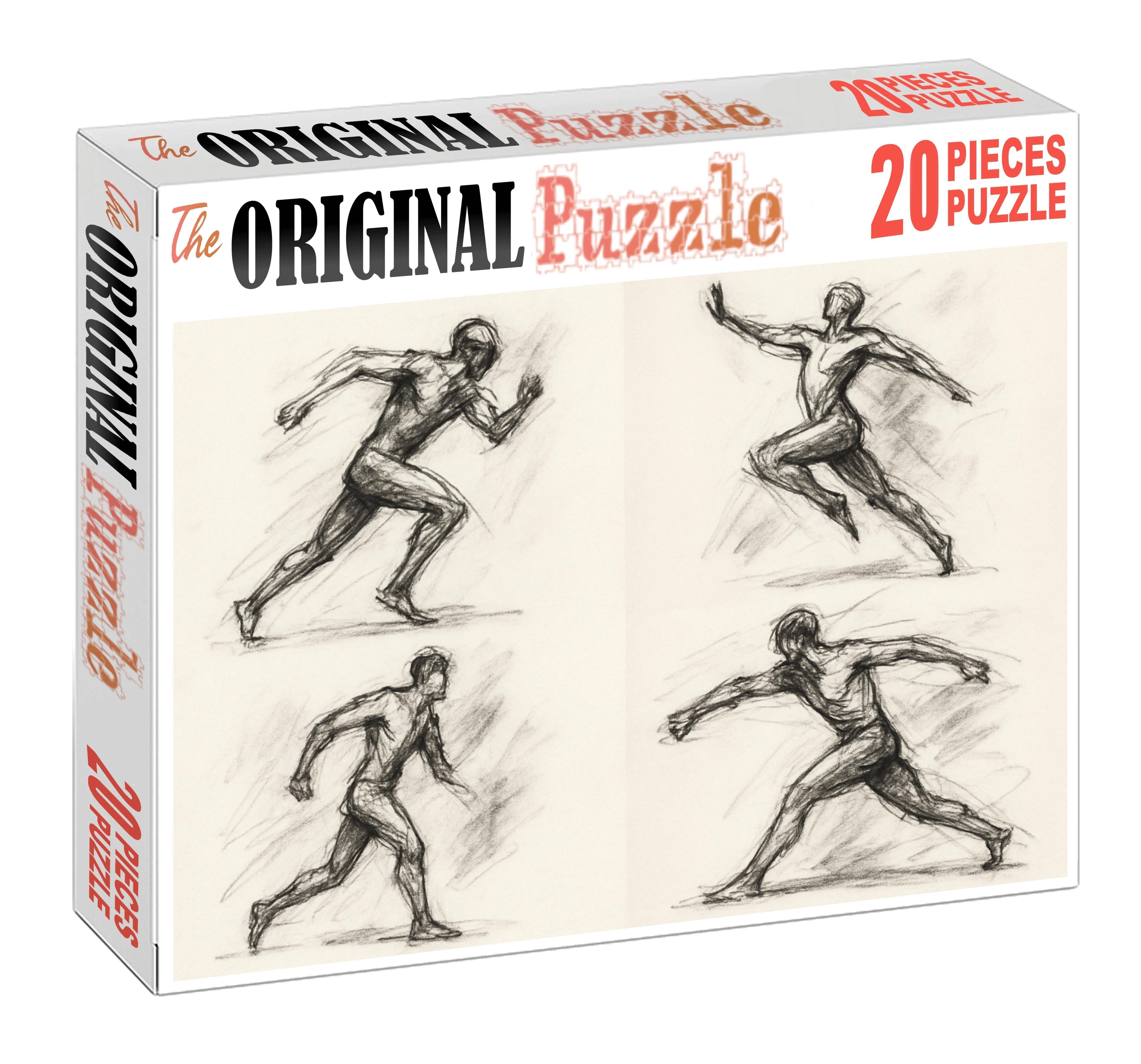 Energetic Gesture Drawing Expressive Charcoal Figures In Motion Challenging Puzzles