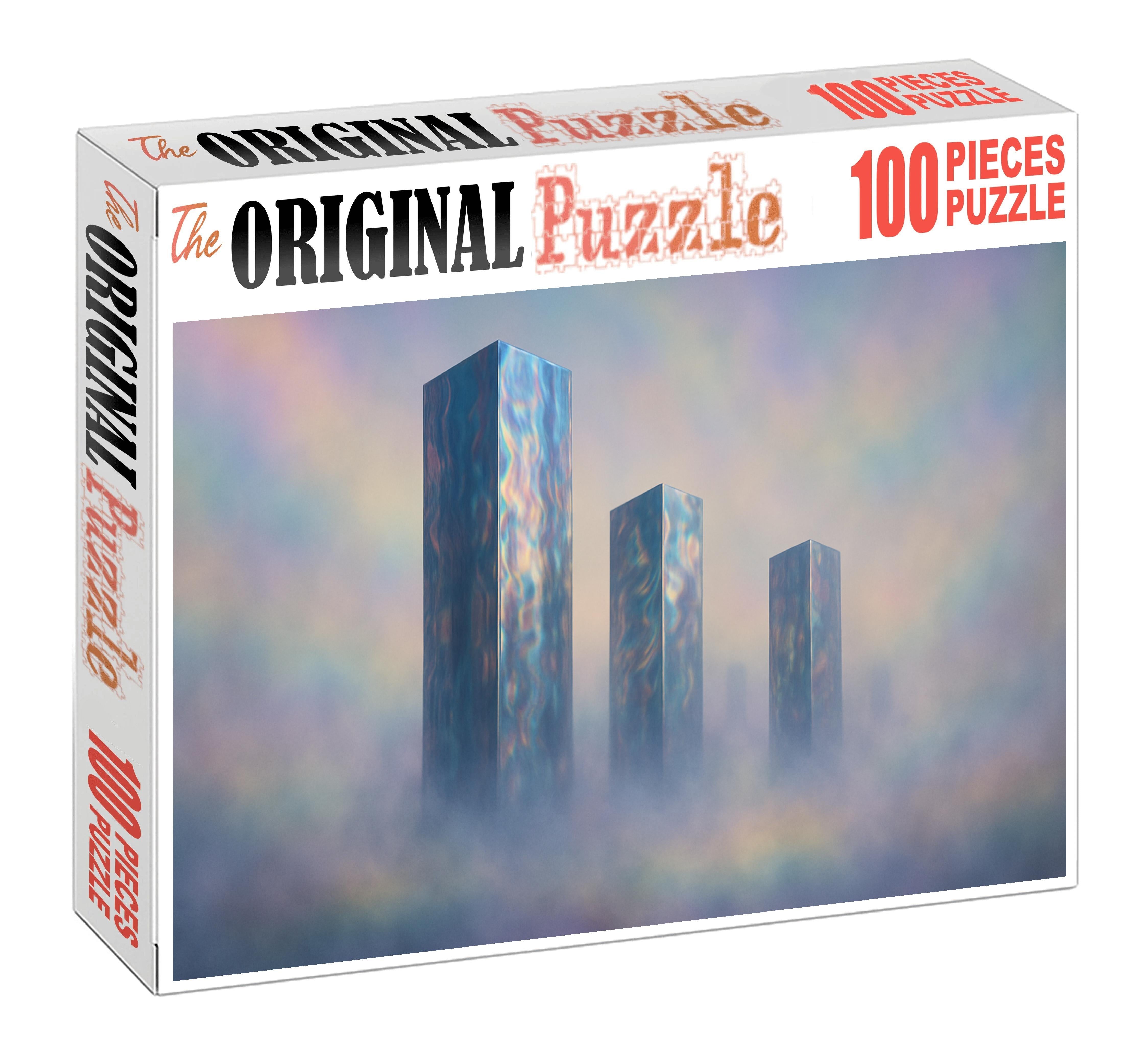 Rainbow Monoliths In The Fog 500 Piece Puzzle