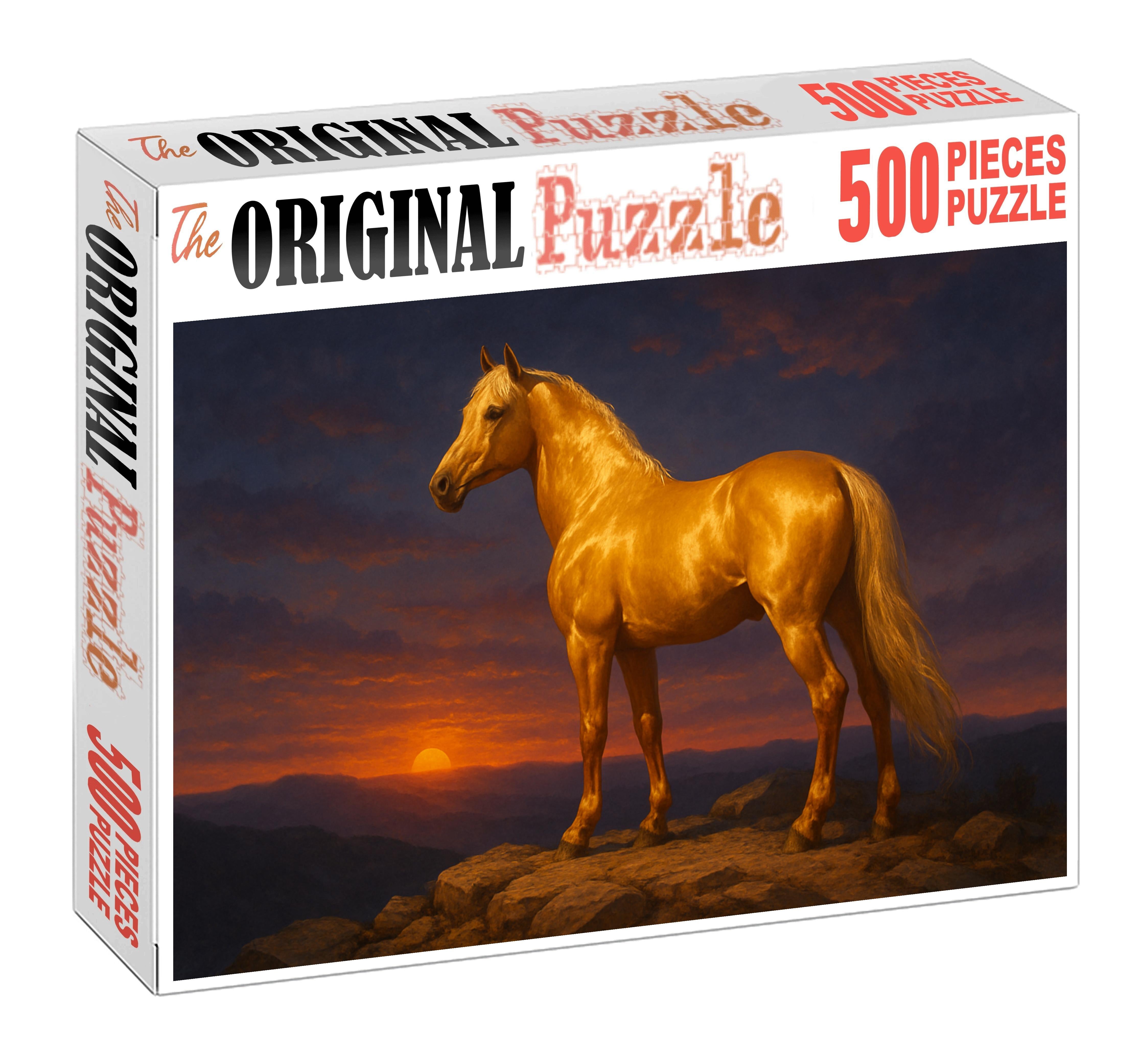 Amber Dusk Endurance Lean Golden Palomino Gelding With Resilient Spirit 200 Piece Puzzle
