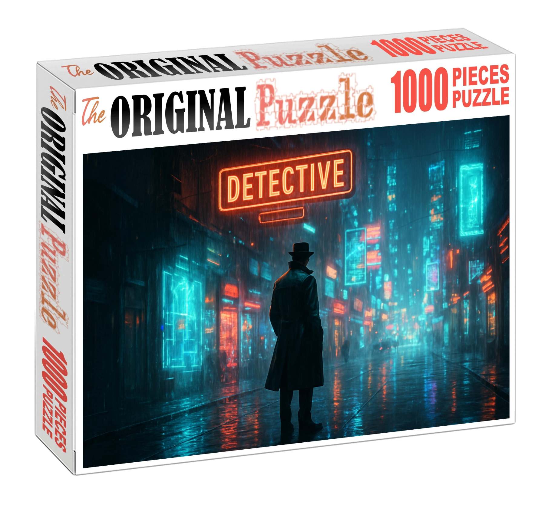 Synthwave Noir Retro Futurism Meets Moody Detective Tales 50 Piece Puzzle