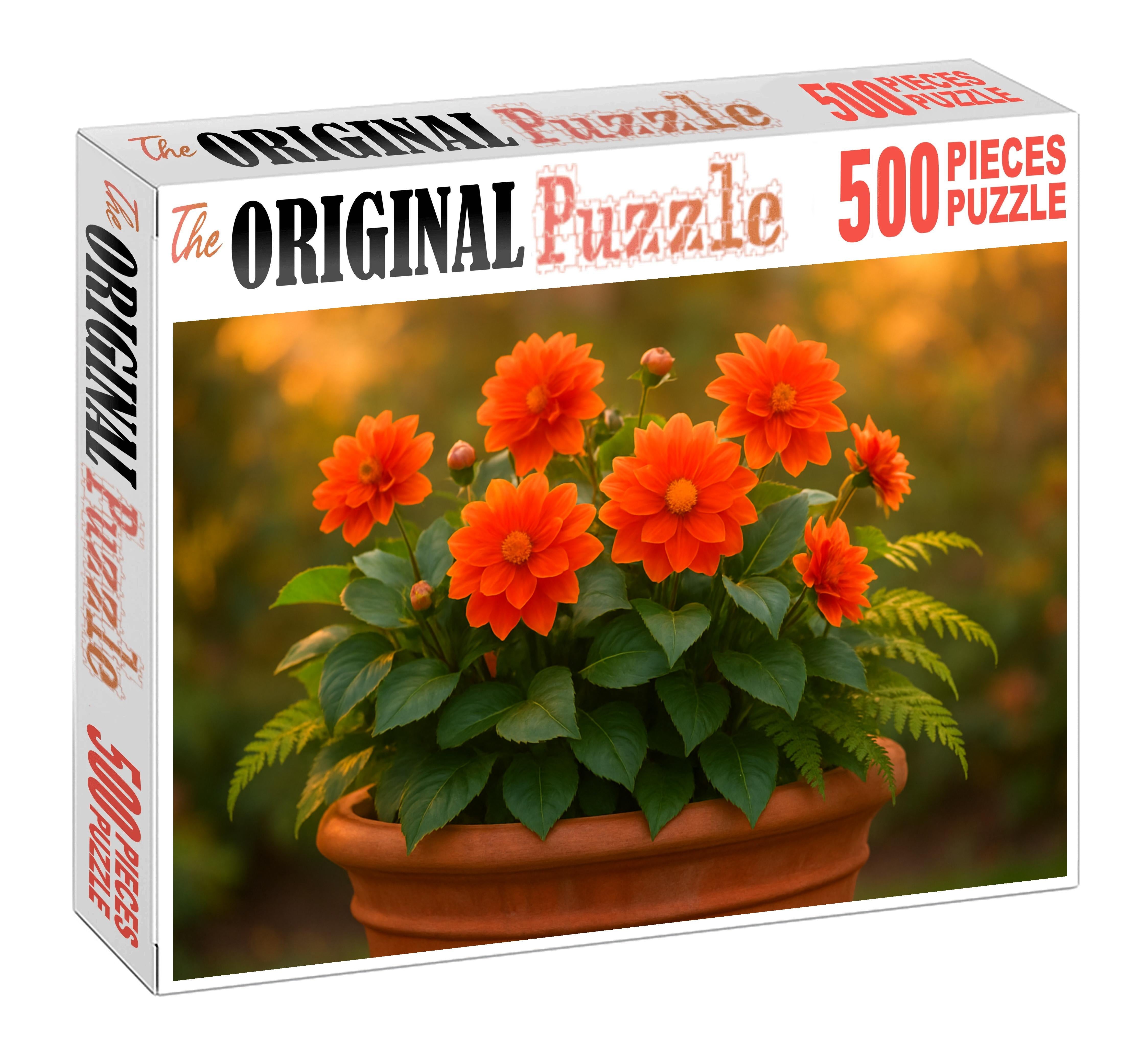 Tropical Sunset Planter Bold Colors With Lush Greenery Family Puzzles