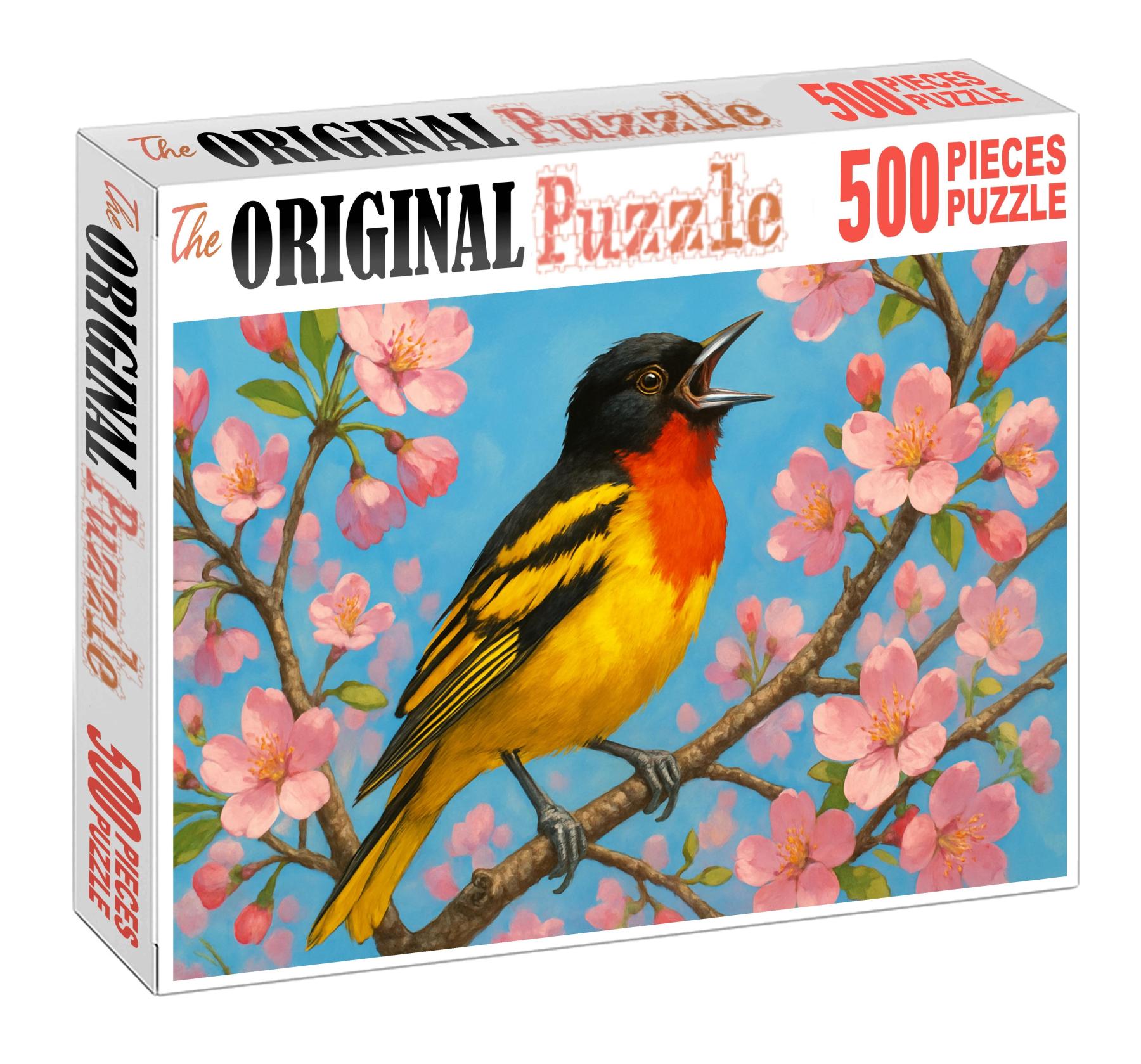 Scarlet-throated Oriole Vibrant Vagabond Of The Lowlands Puzzle Fun