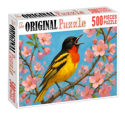 Scarlet-throated Oriole Vibrant Vagabond Of The Lowlands Puzzle Fun
