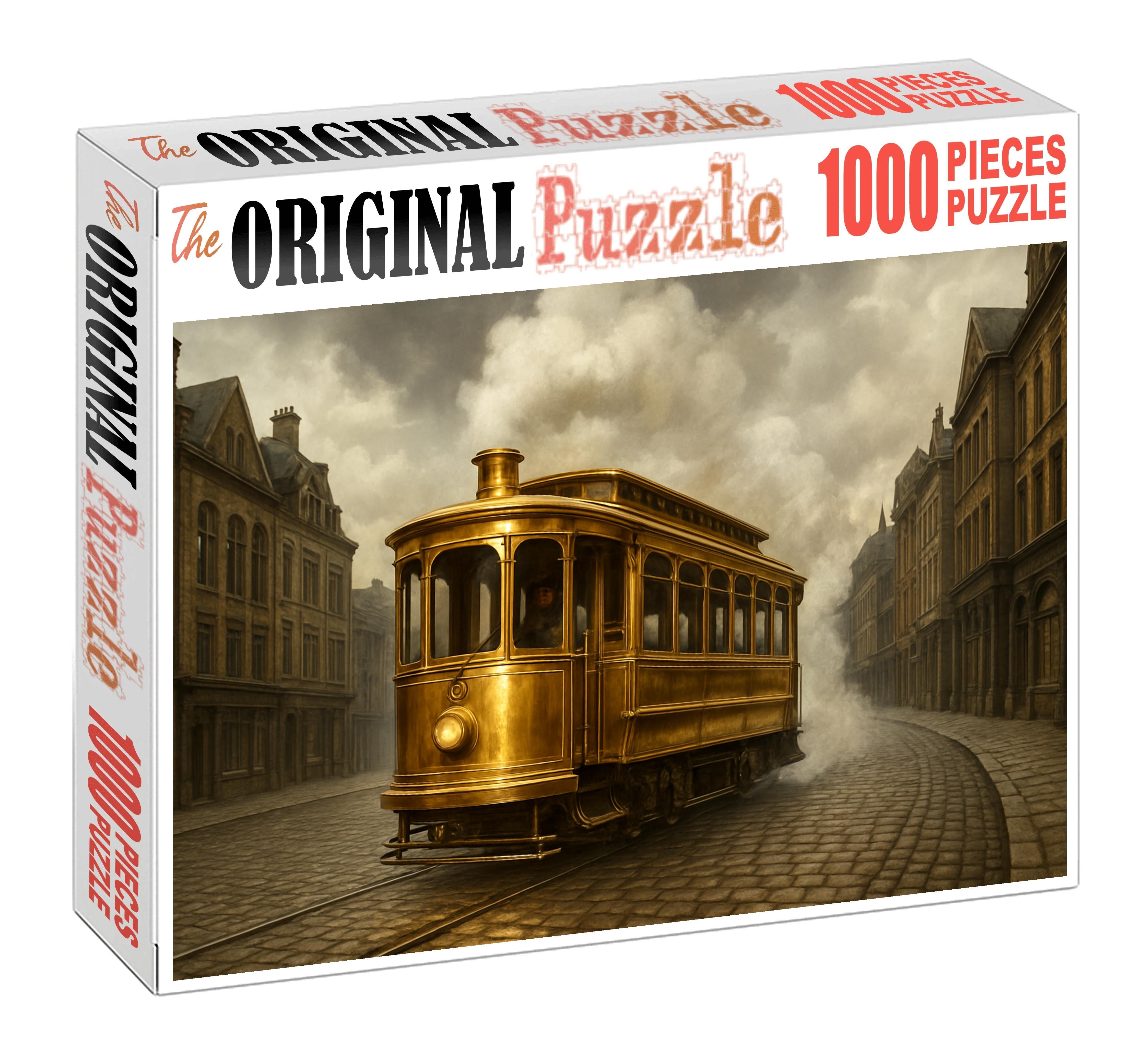 Retro-futuristic Steam-powered Tram Puzzle For Kids