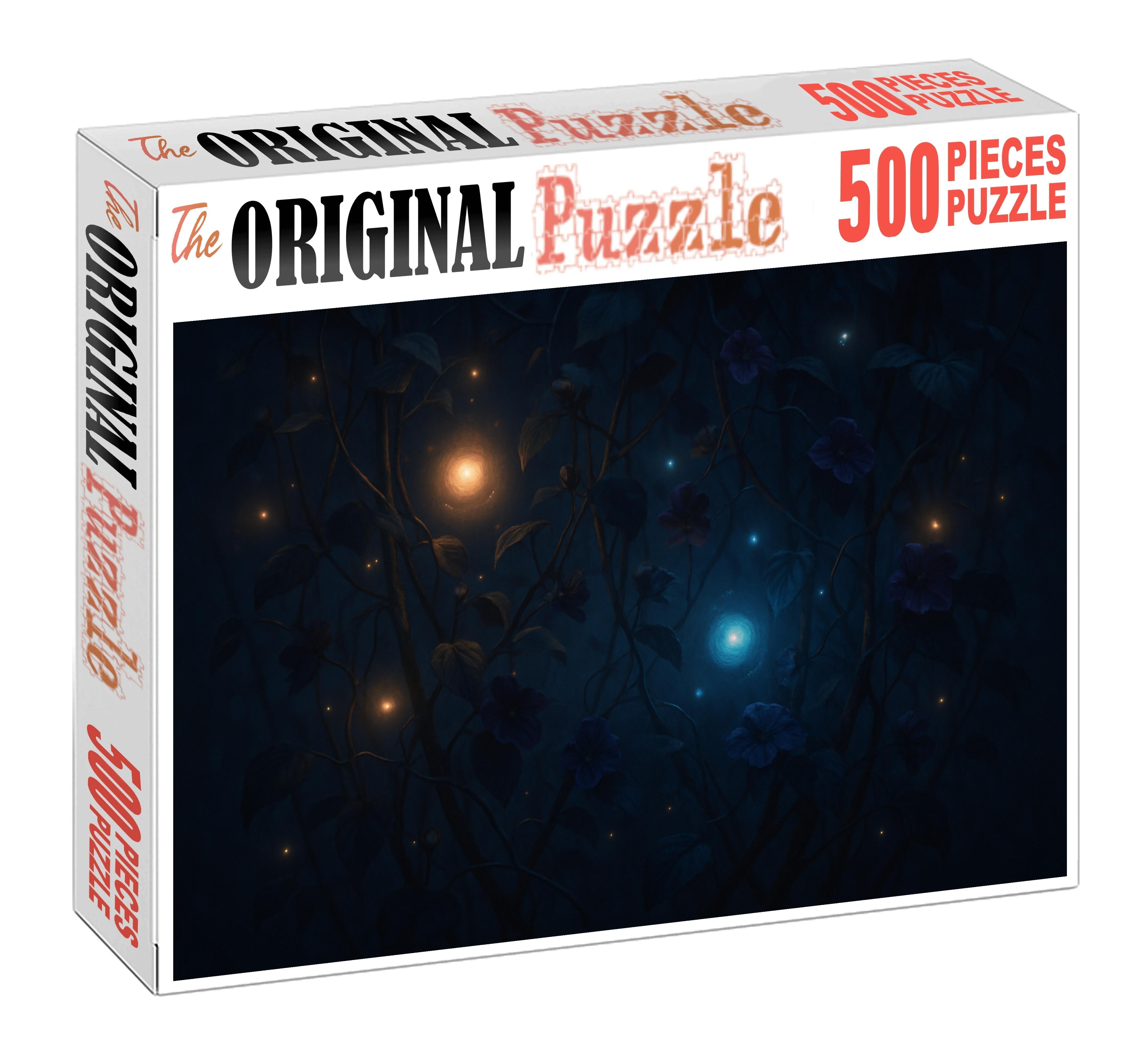 Lantern-bound Fireflies Glowing Orbs Dancing Among Darkened Vines Puzzle Fun