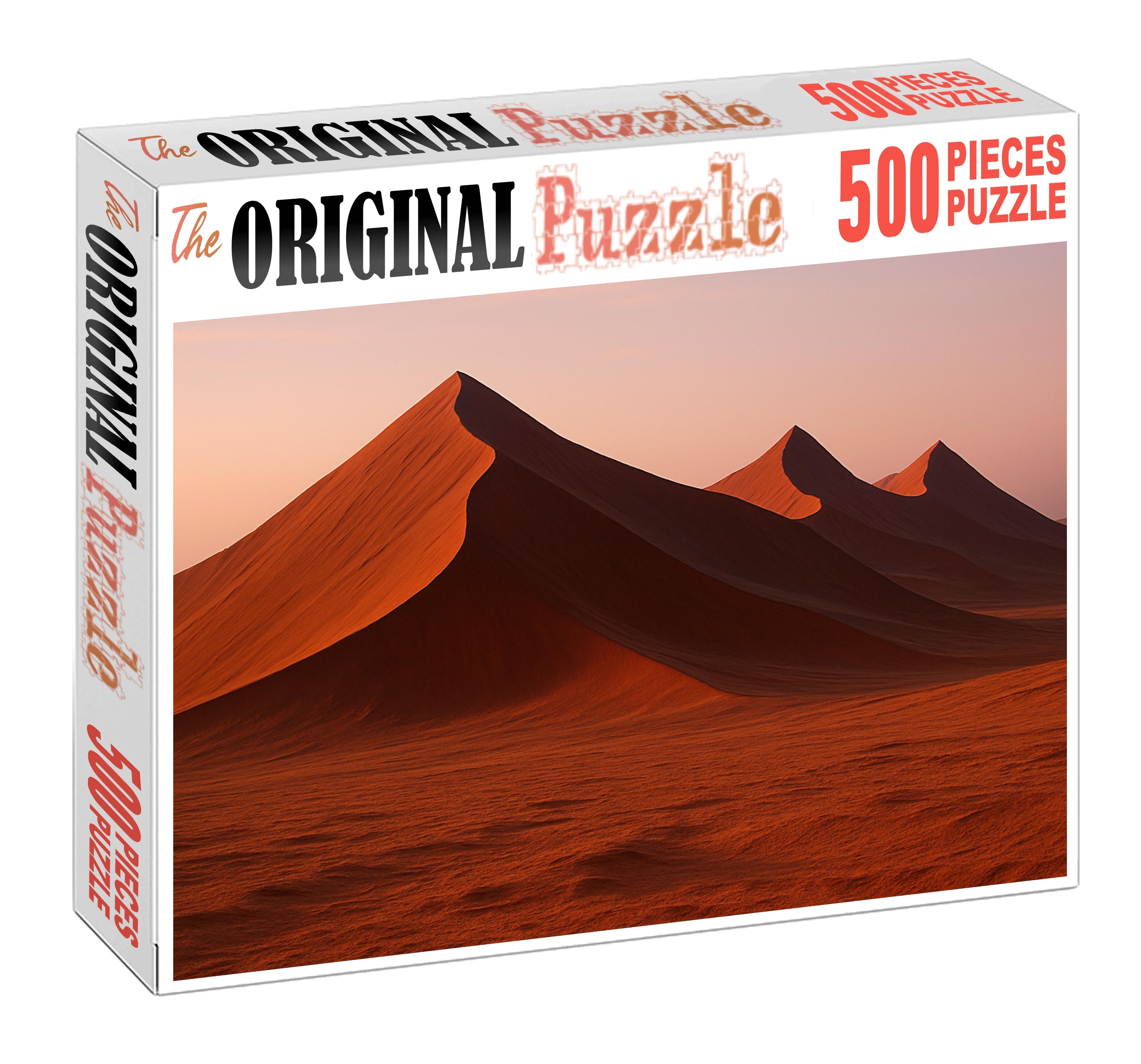 Crimson Dawn Ridge Sharp Peaks Among Rust-hued Sands Large Format Puzzle