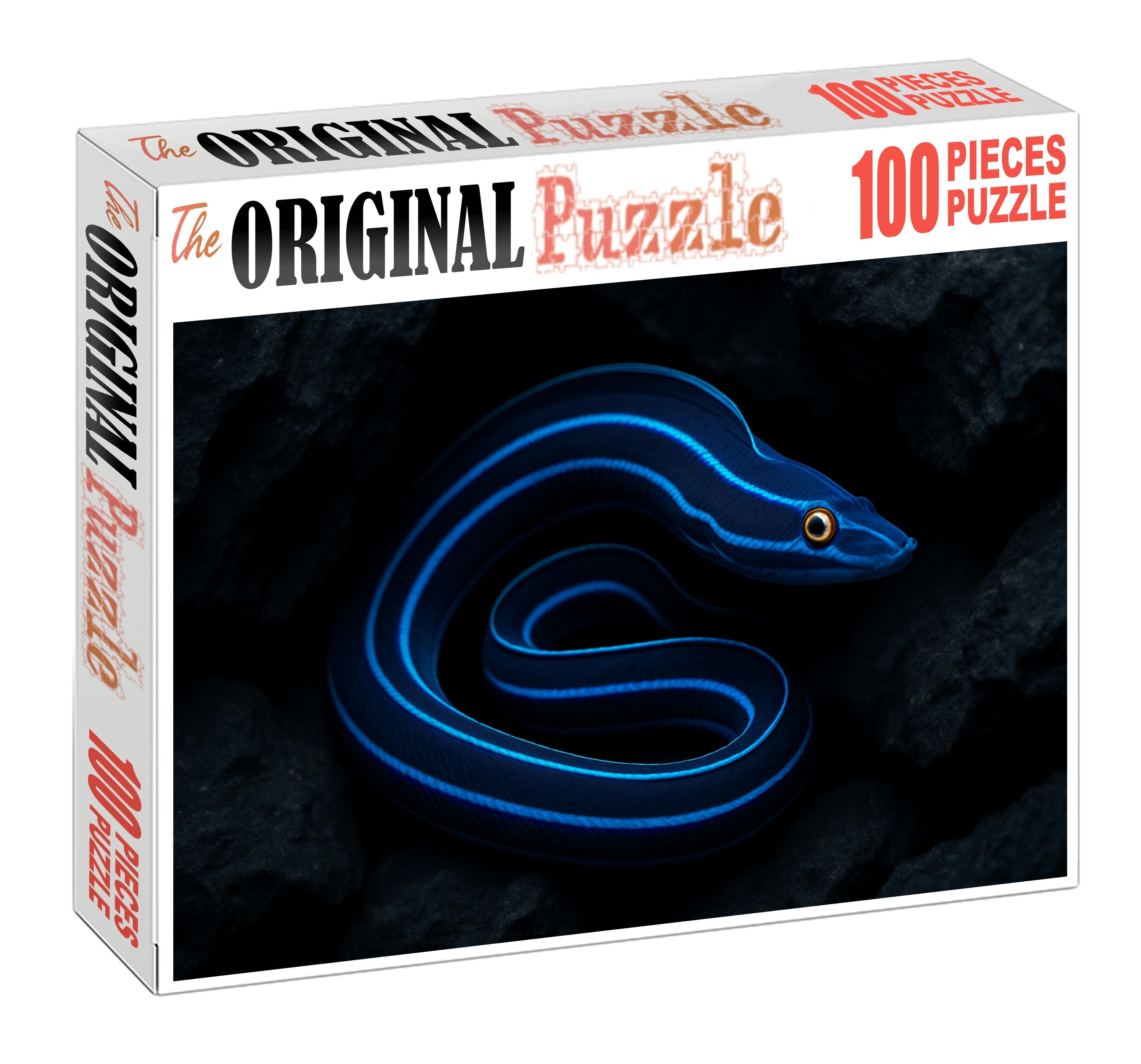 Azure Ribbon Eel Slender Ambush Predator With Electric Blue Bands Puzzle For Adults