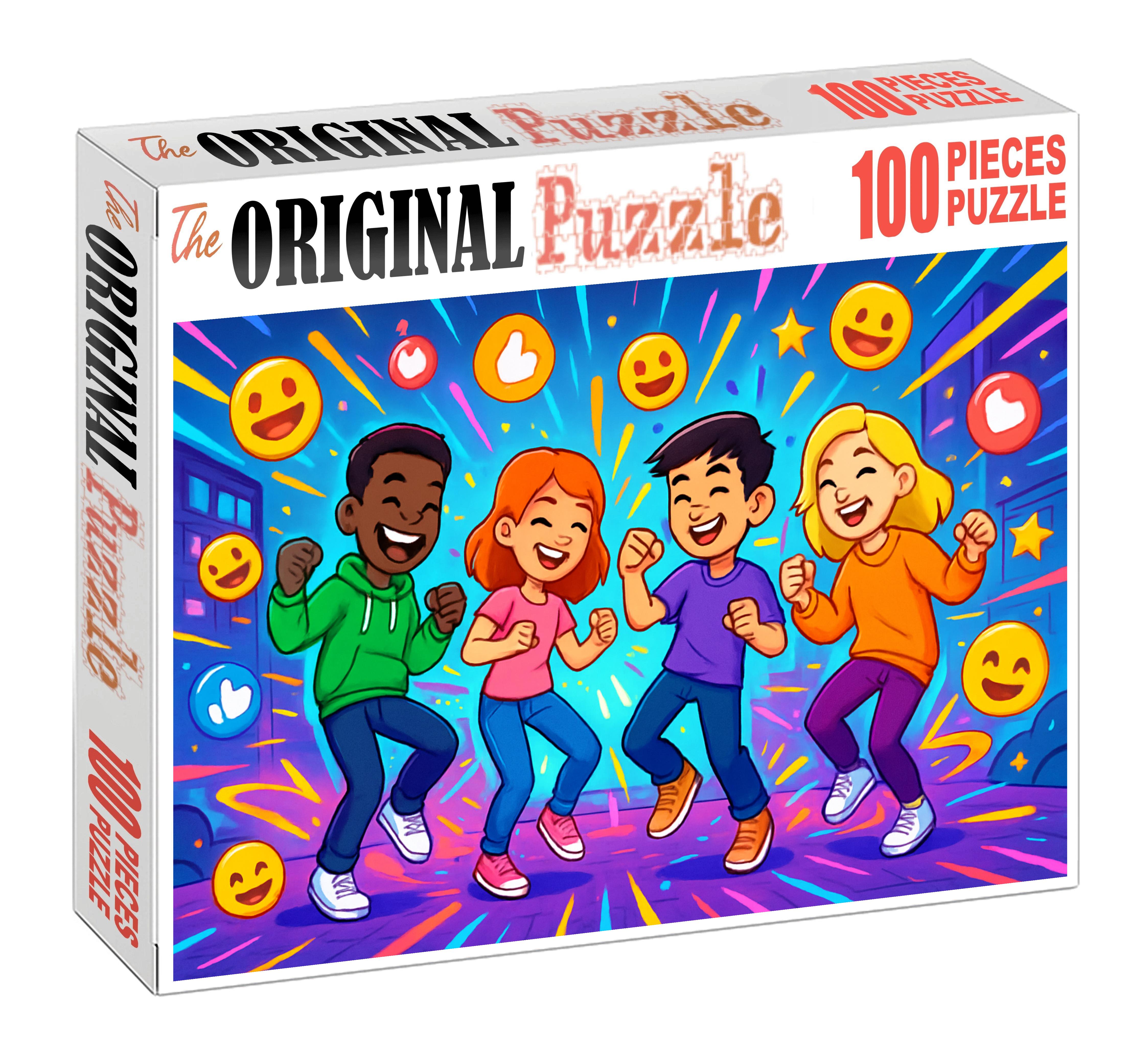Virtual Dance Meme Craze Energetic Moves And Viral Digital Fun Custom Jigsaw Puzzle