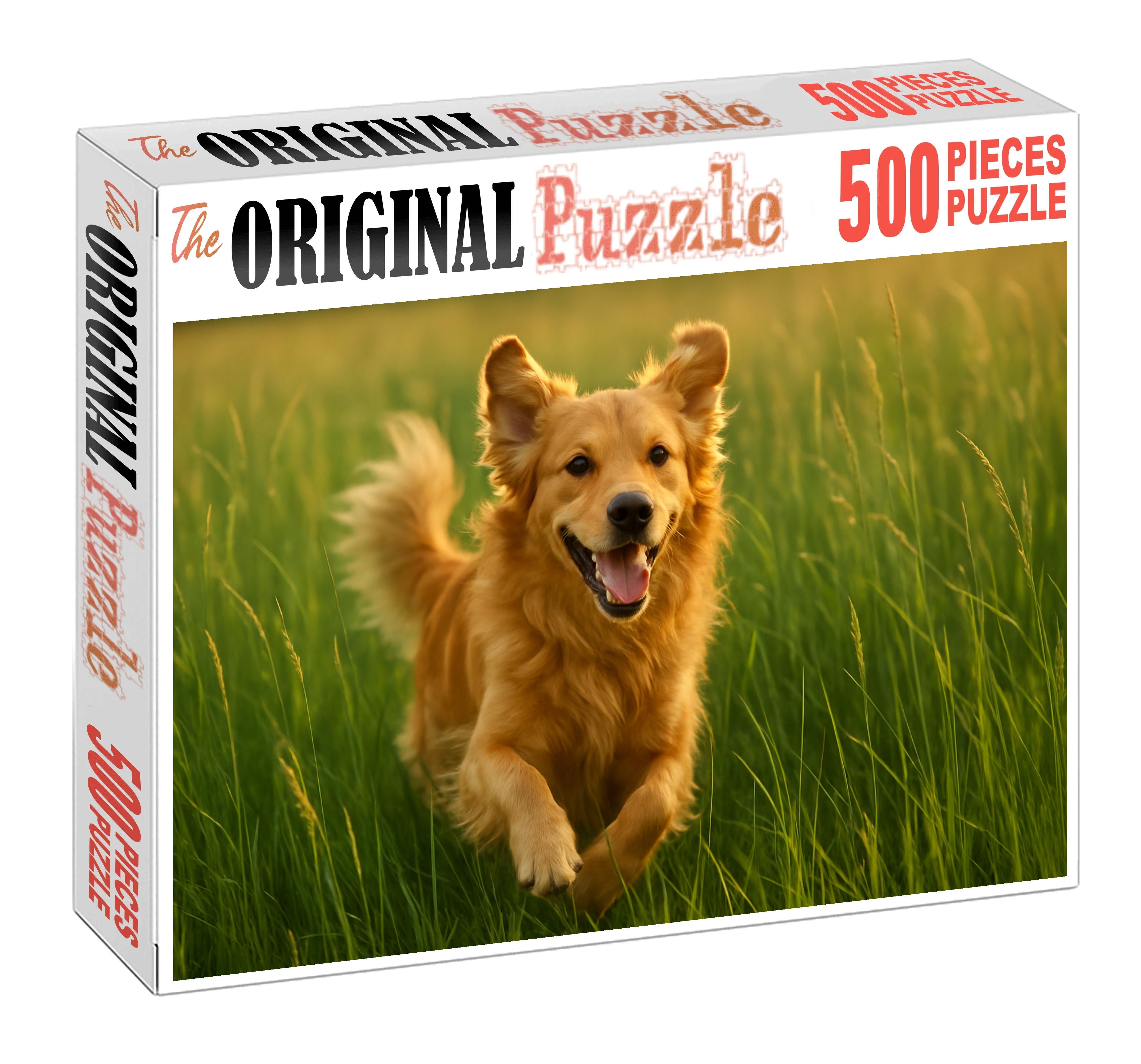 Amber Zephyr Lush Golden-furred Retriever With Joyful Energy Puzzle For Kids