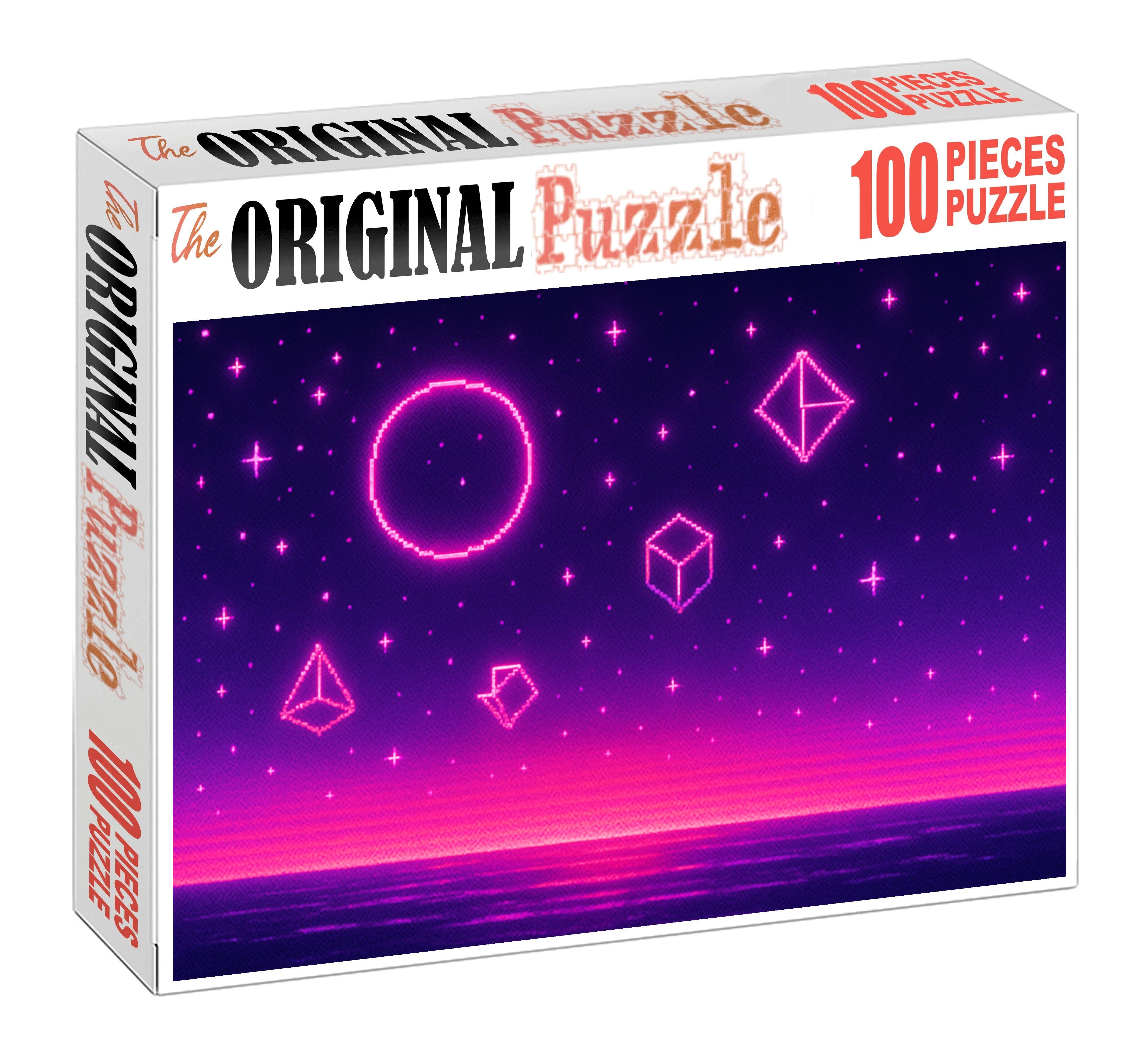 Celestial Synthwave Dreamscape Cosmic Neon Soundscapes And Vaporwave Aesthetics 20 Piece Puzzle