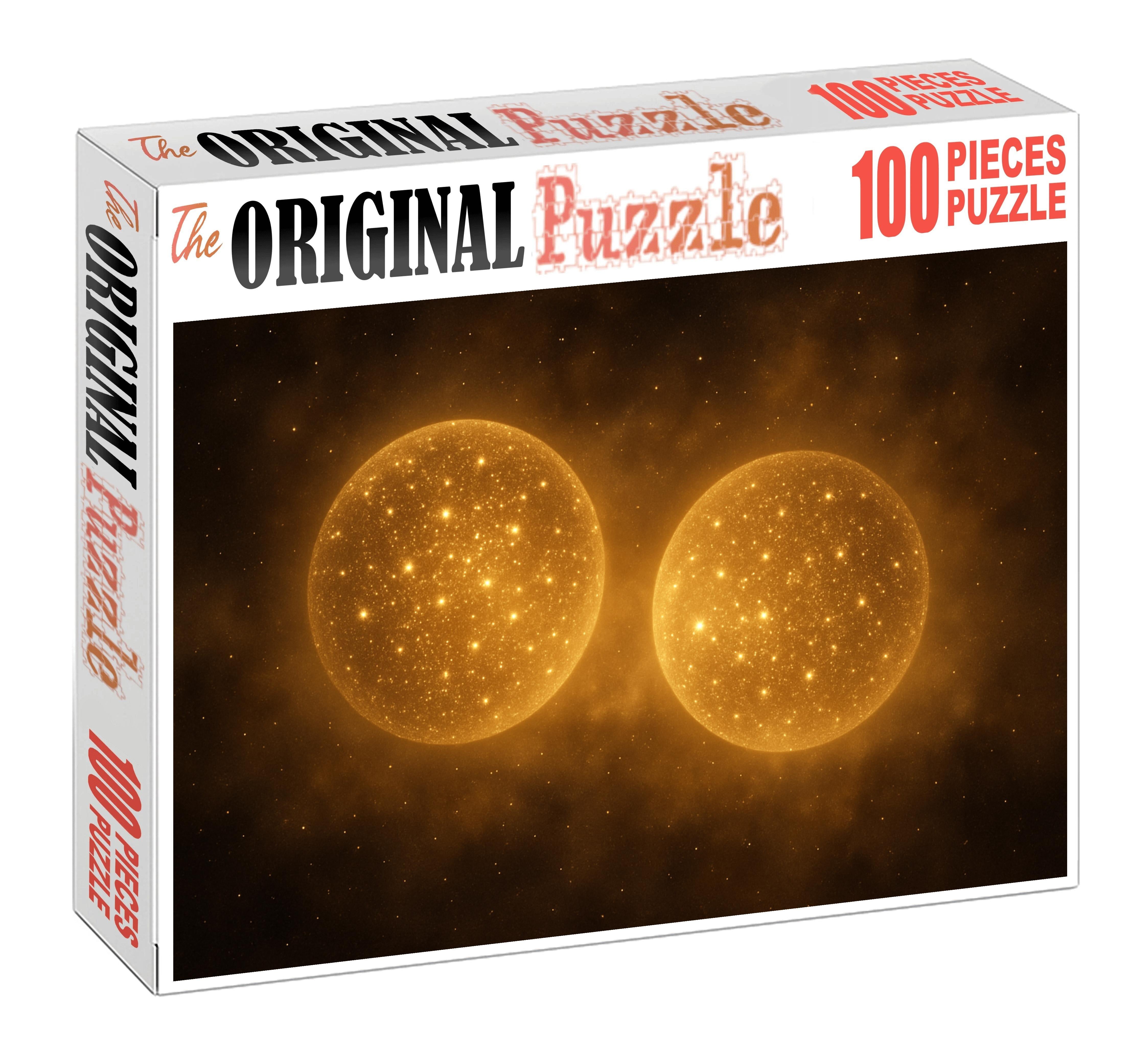 Golden Dawn Of A Binary Star Cluster Unique Puzzle Design