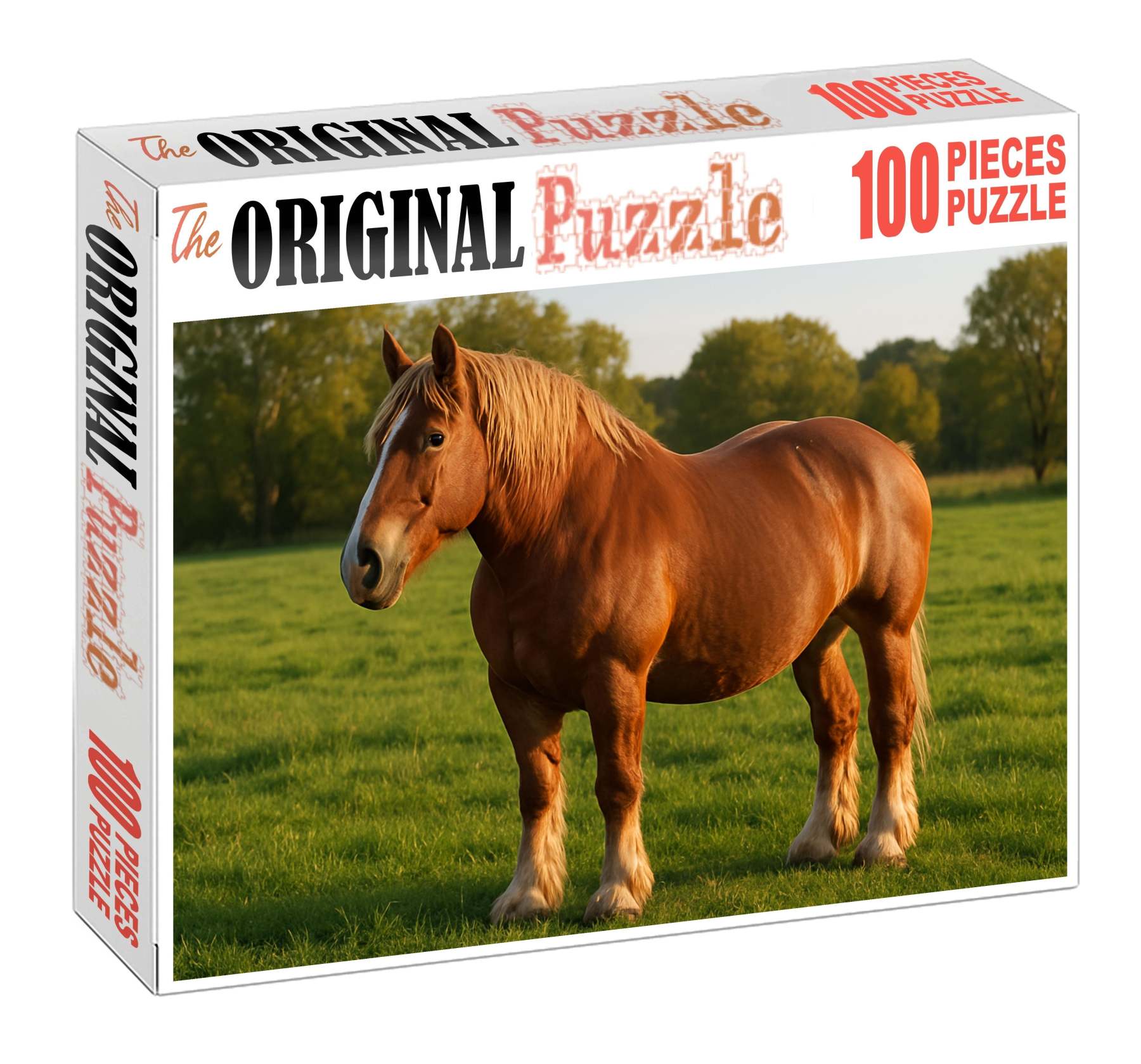 Maple Leaf Draft Heavy-built Chestnut Draft Mare With Calm Presence Custom Jigsaw Puzzle