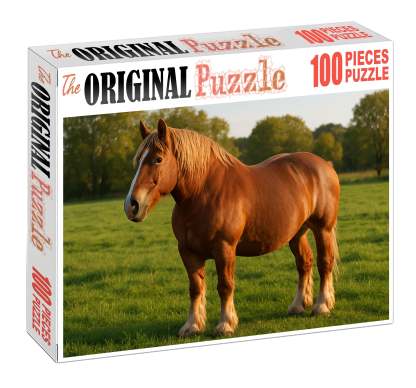 Maple Leaf Draft Heavy-built Chestnut Draft Mare With Calm Presence Custom Jigsaw Puzzle