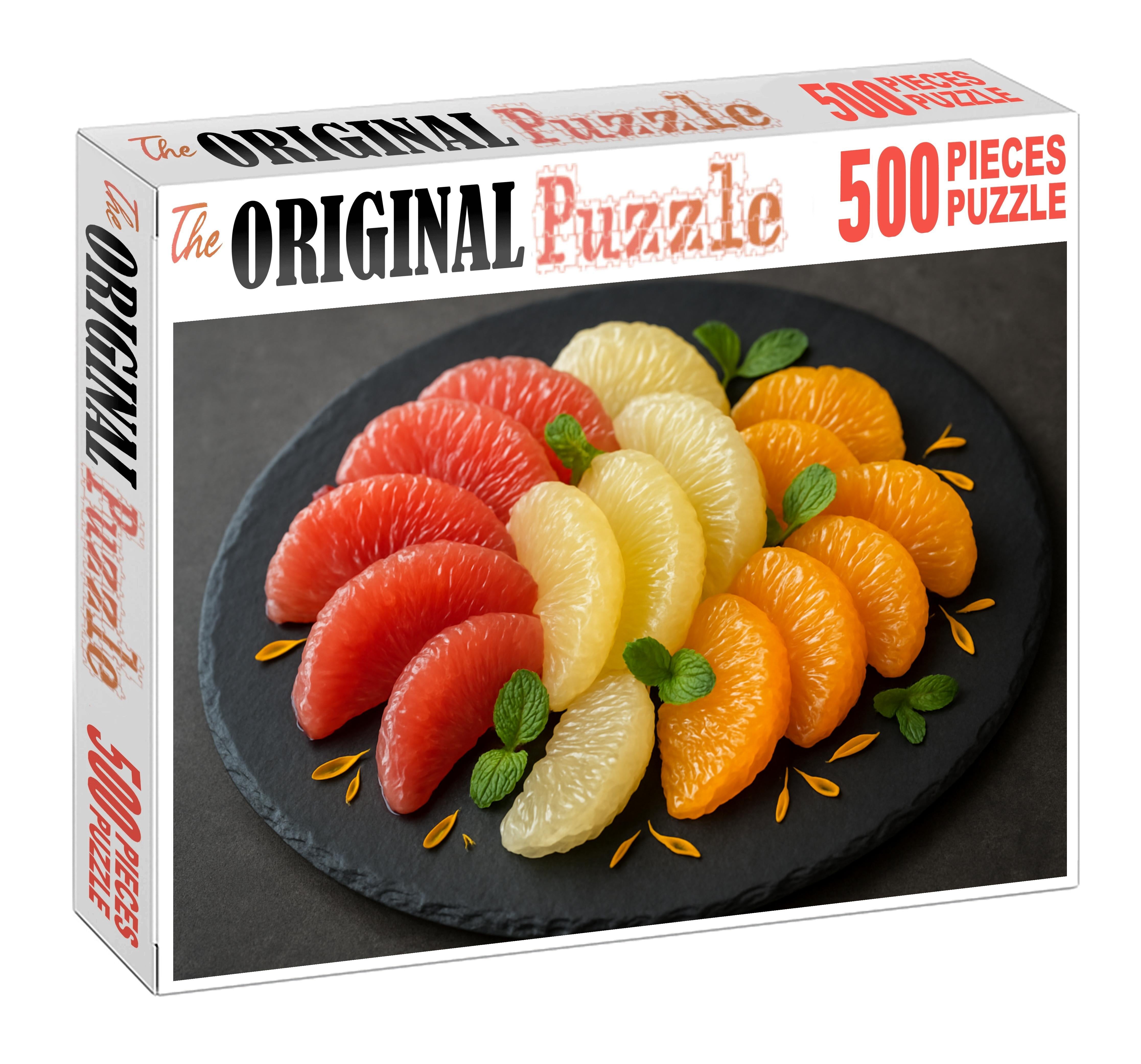 Exotic Citrus Fan Grapefruit Pomelo And Tangerine Segments Large Format Puzzle
