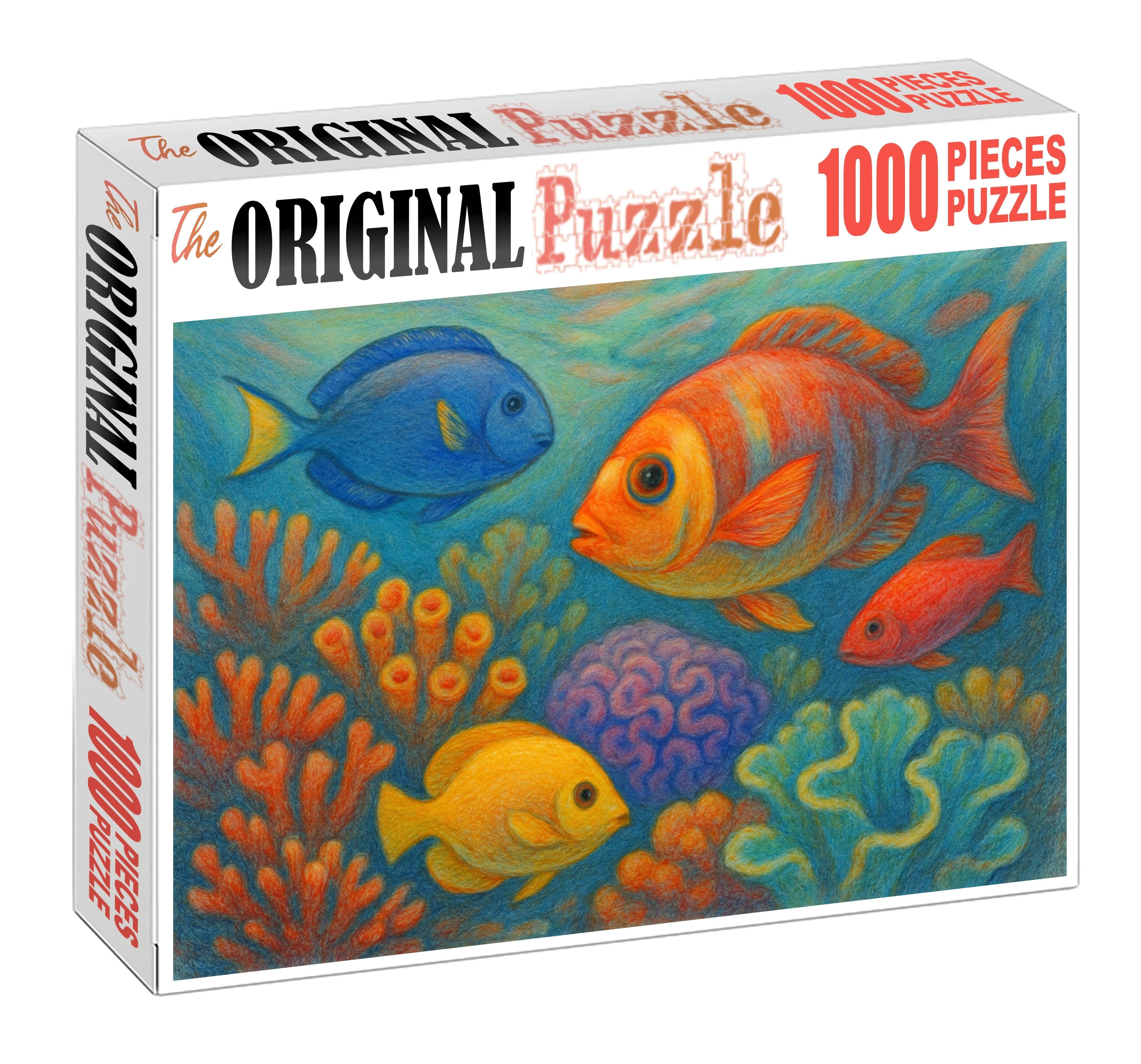 Intricate Coral Reef Composition Colored Pencil Detail Of Underwater Ecosystem Puzzle For Kids