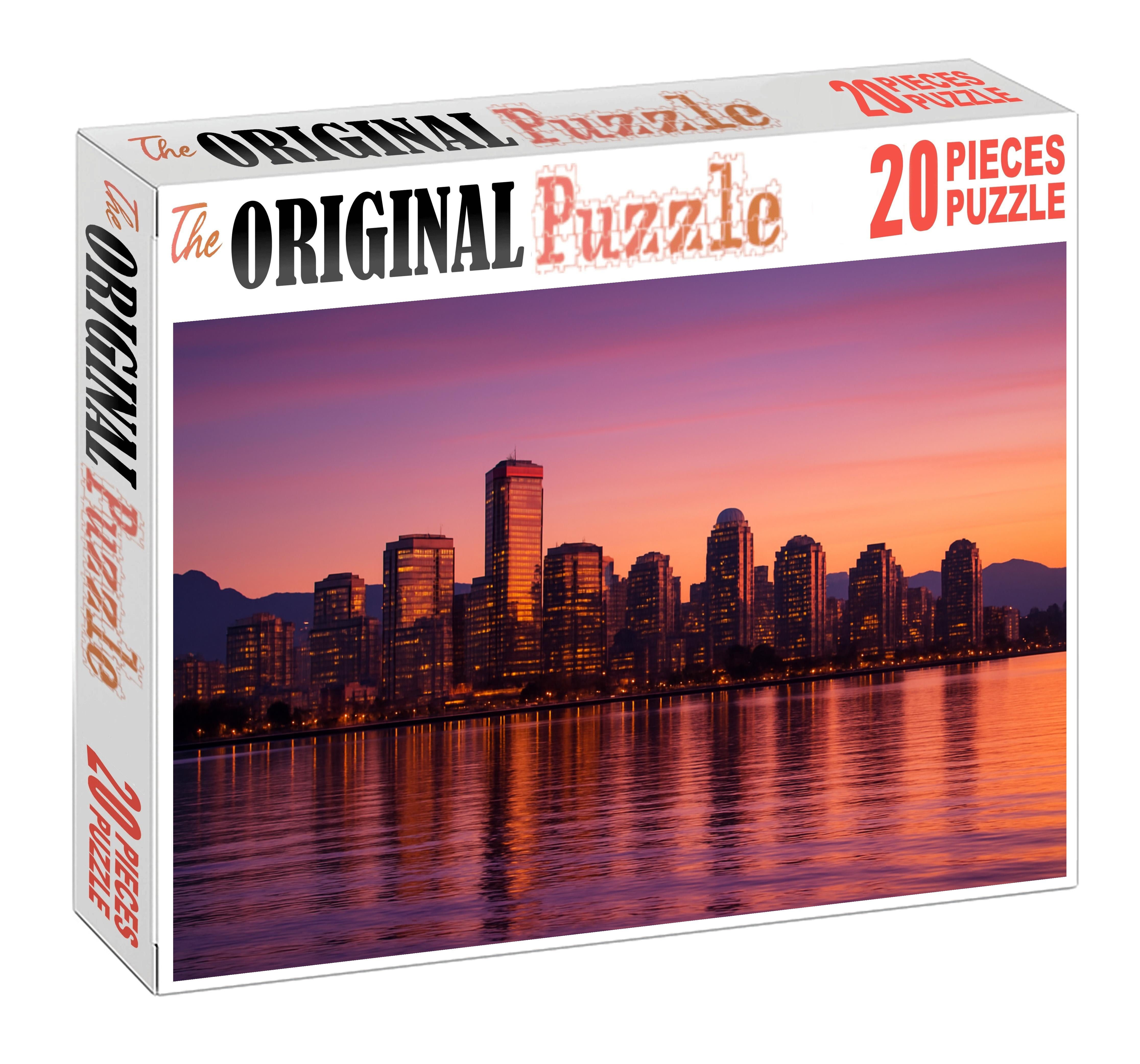 Vancouver Waterfront Skyline Nature Meets Urban Sophistication 100 Piece Puzzle