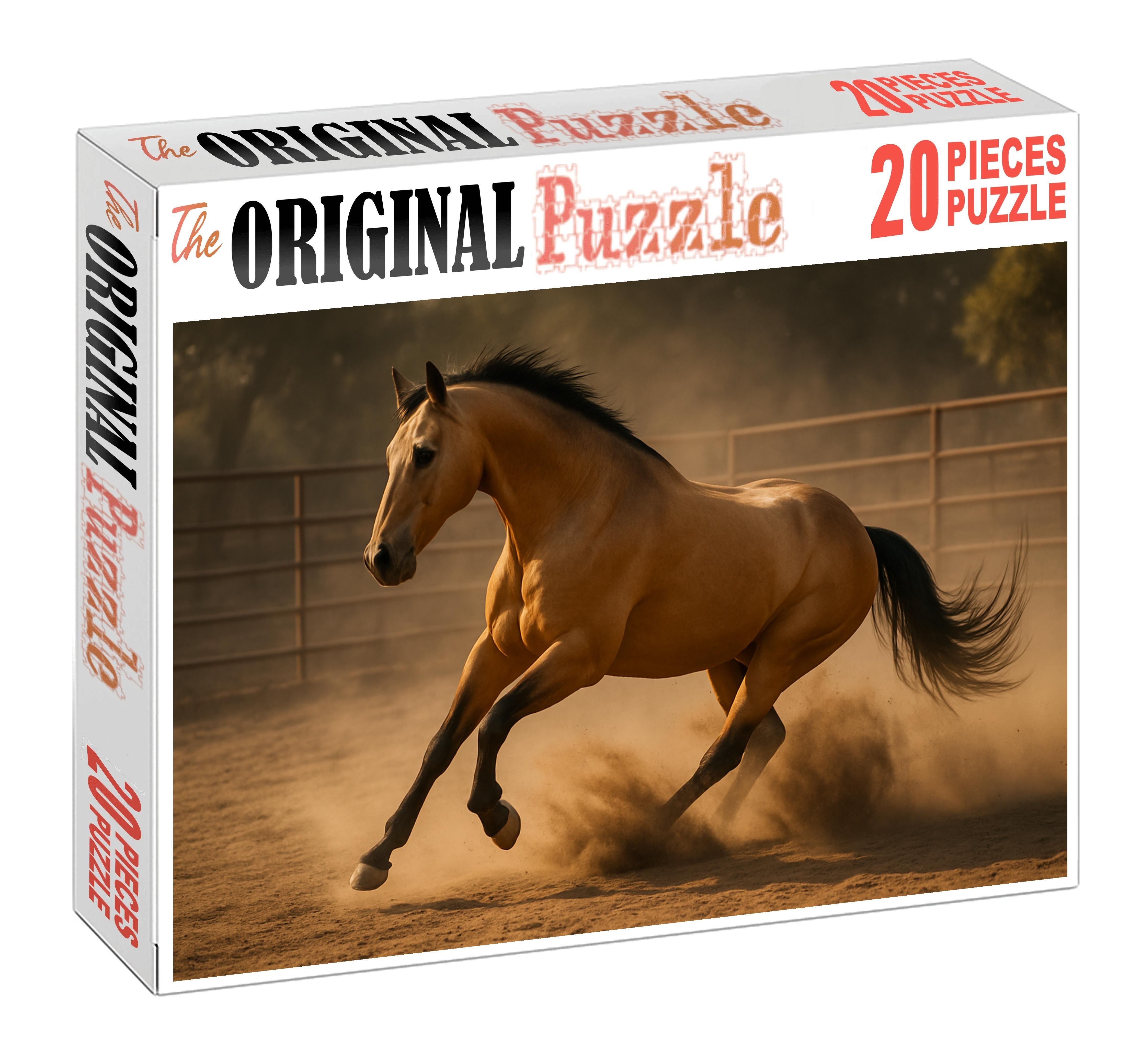 Emerald Spirit Stock Horse Vibrant Buckskin Gelding With Agile Frame Custom Jigsaw Puzzle