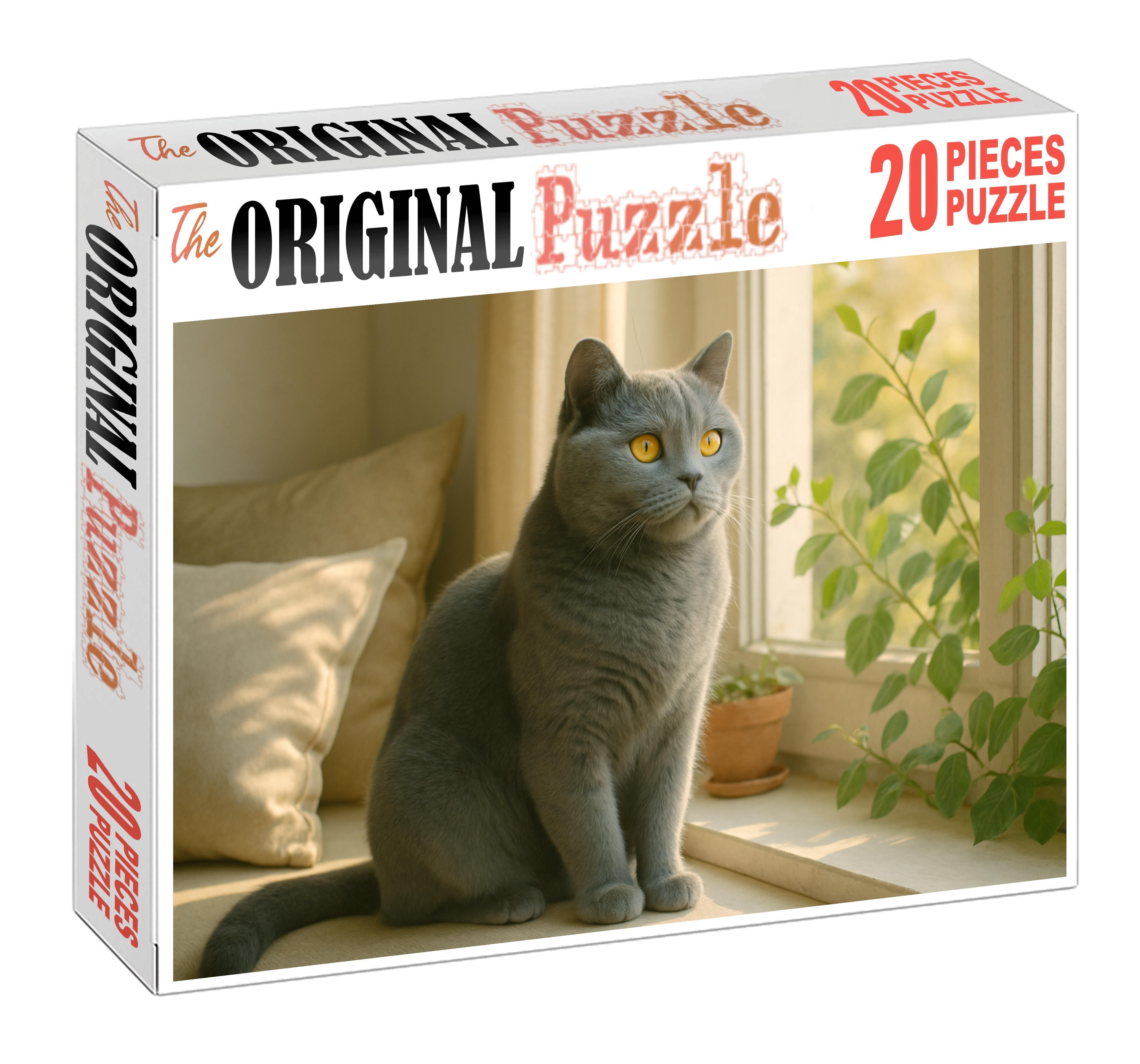 Velvet Nimbus Plush Blue Coat With Serene Demeanor Puzzle Fun