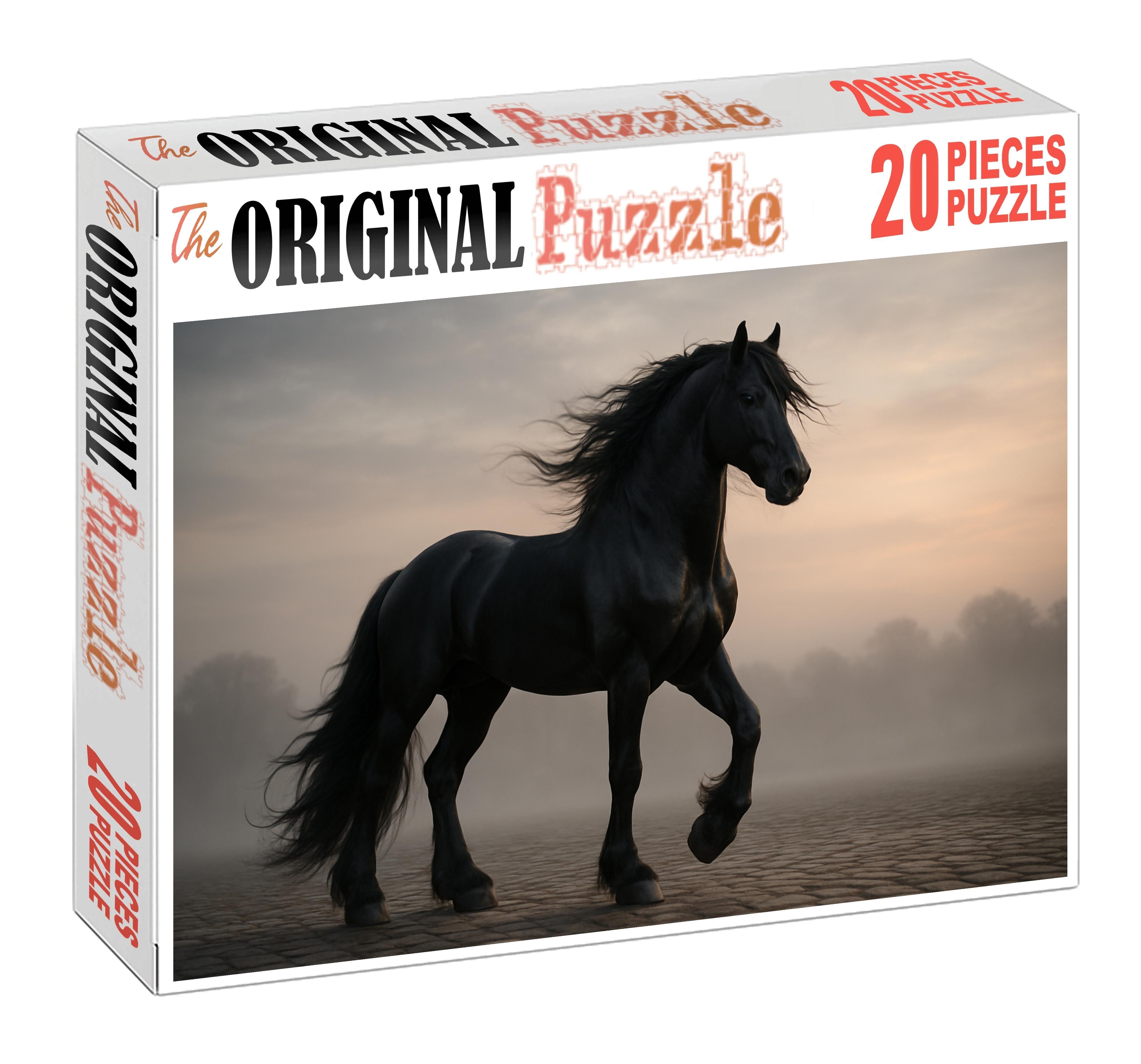 Velvet Night Friesian Stallion 1000 Piece Puzzle