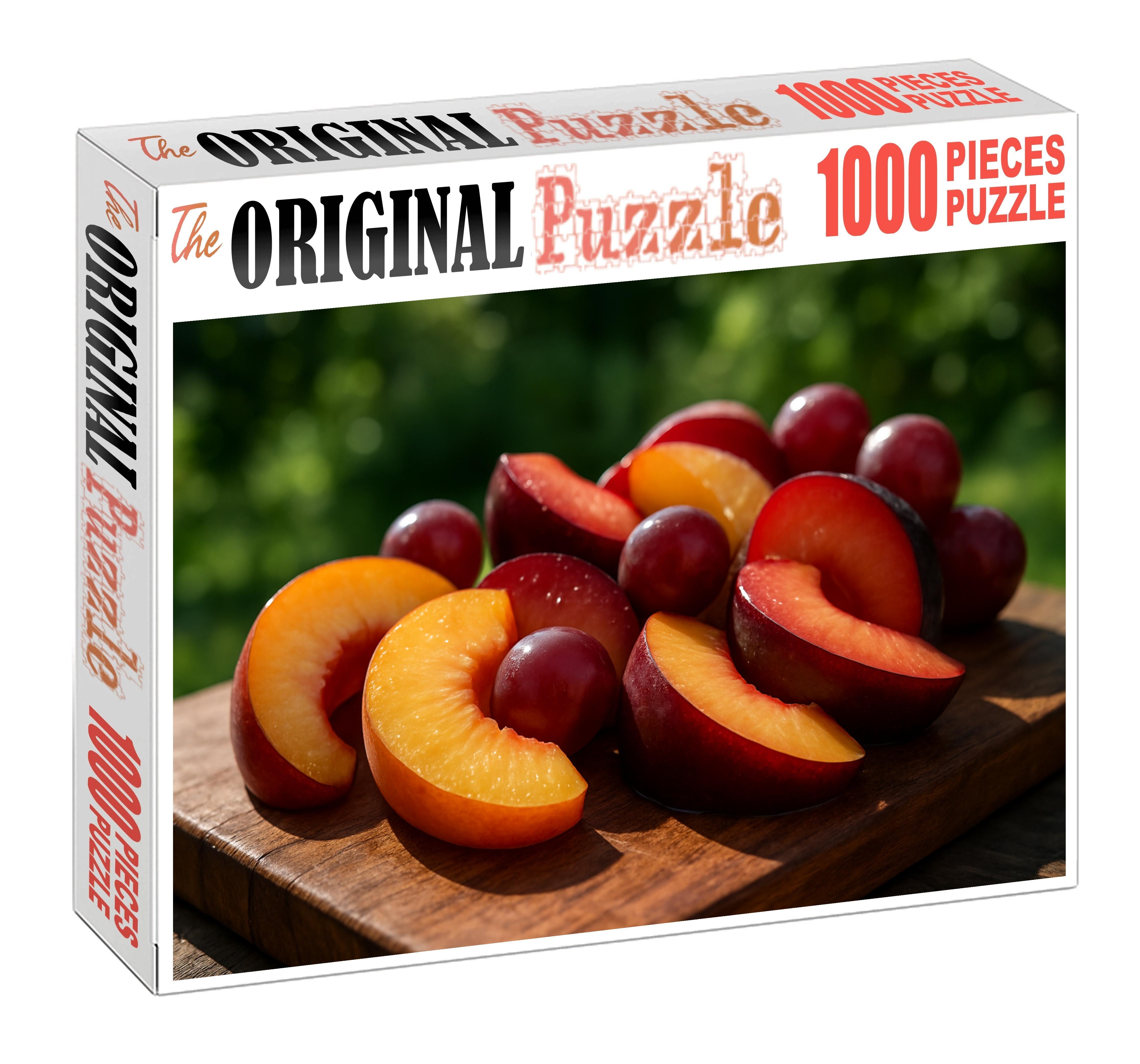 Sunset Orchard Delight Stone Fruit And Grapes Ensemble 100 Piece Puzzle